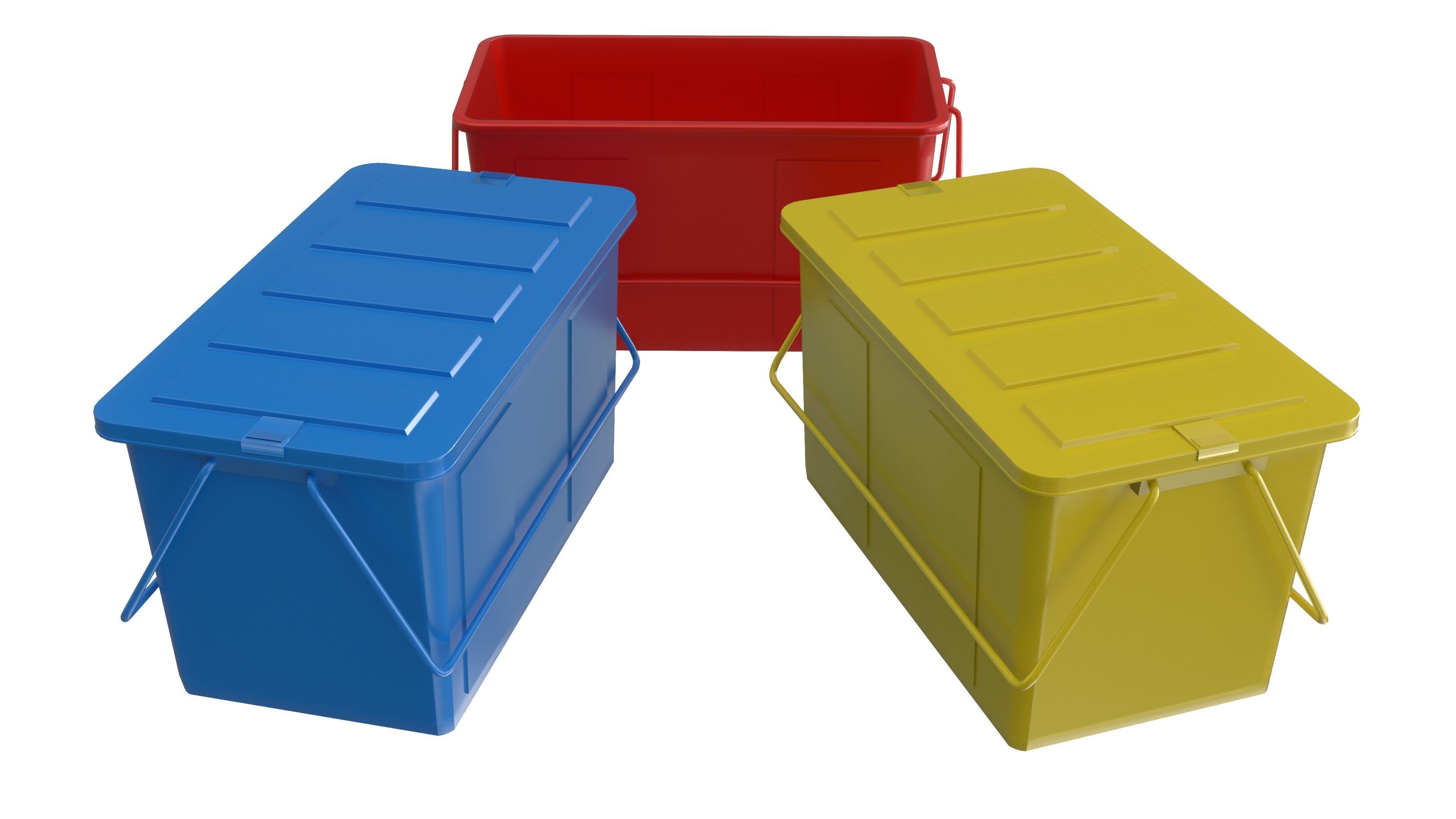Plastic Box 3D Model Set Low-poly 3D model_4