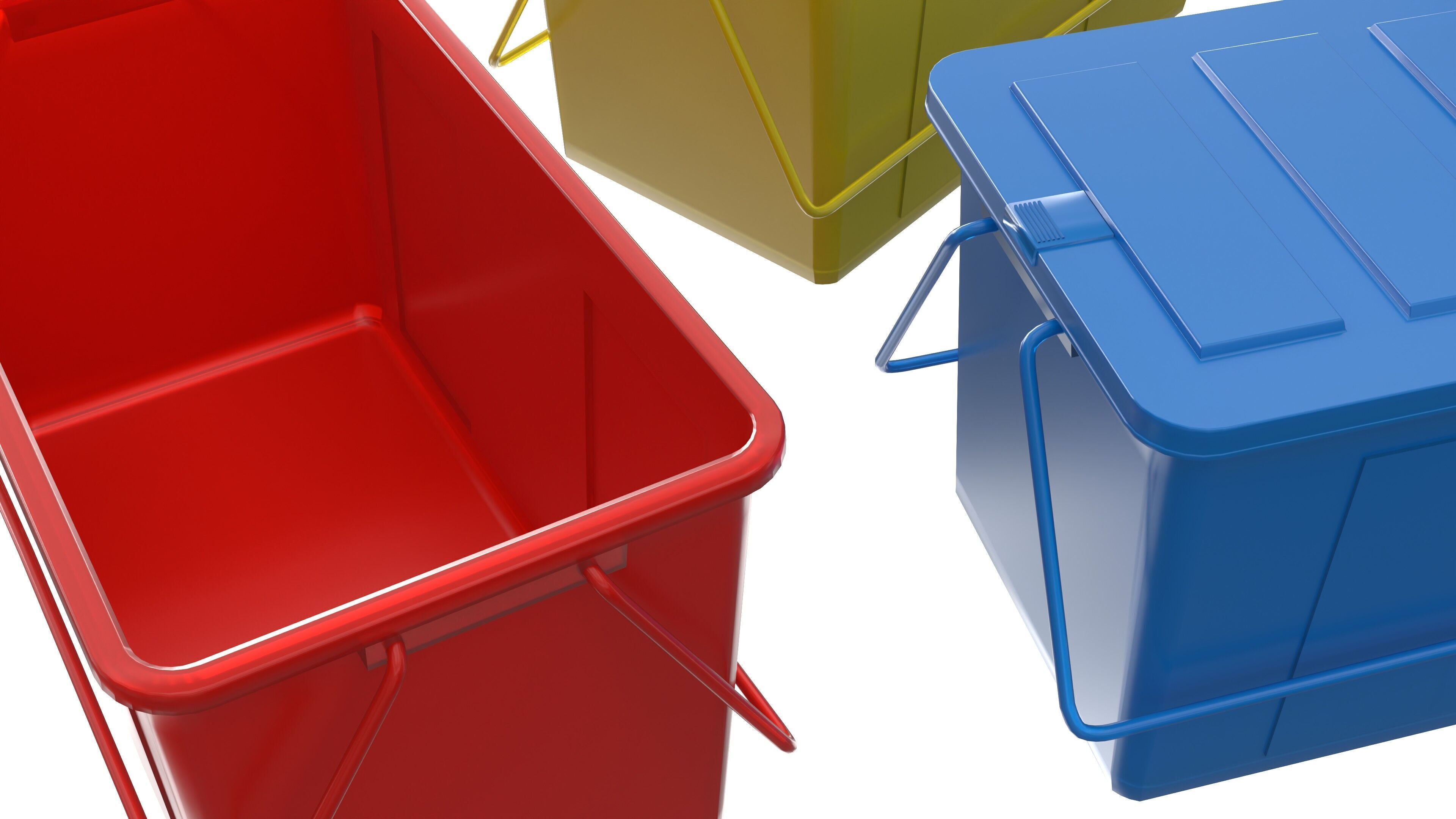 Plastic Box 3D Model Set Low-poly 3D model_8