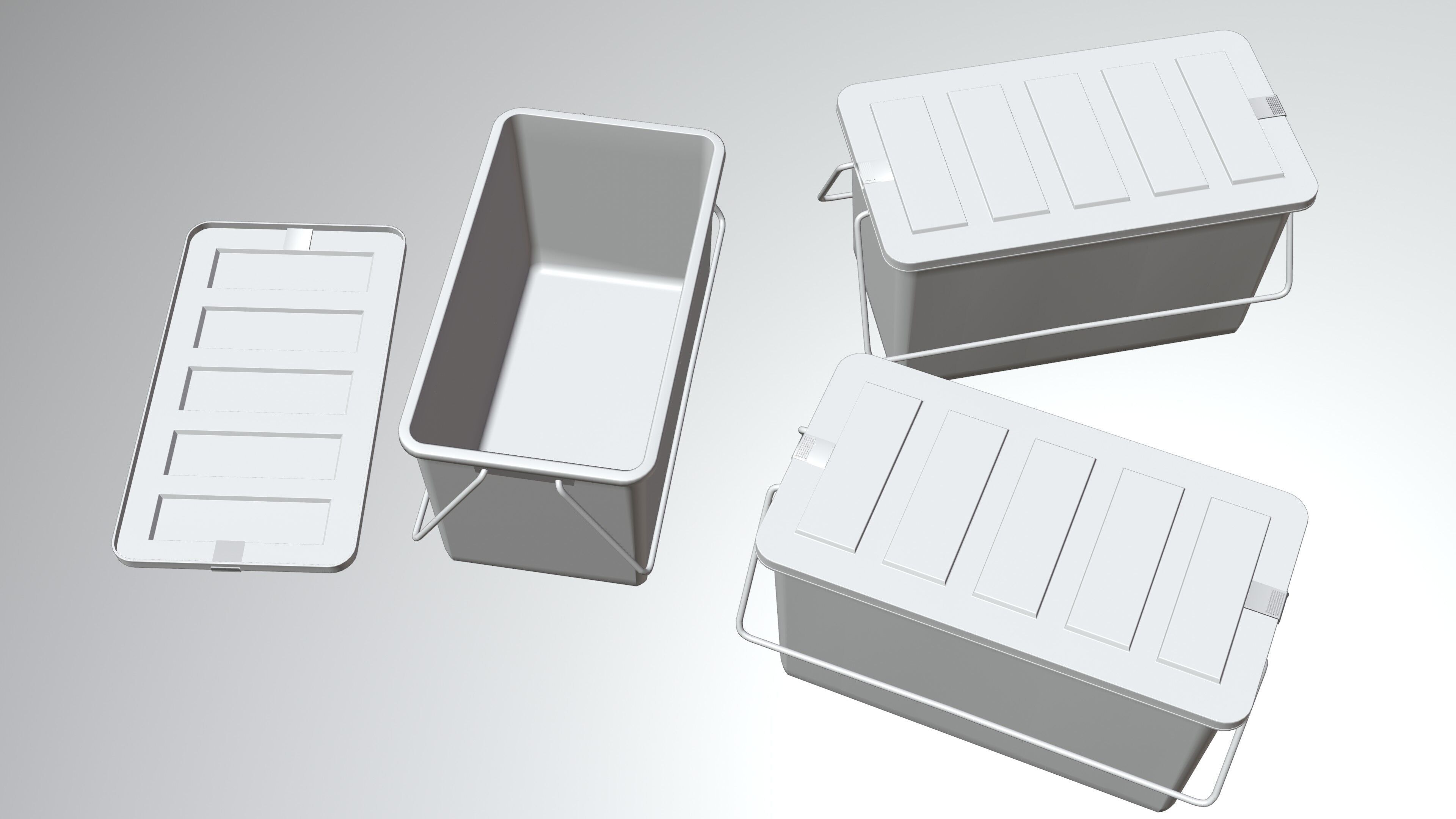 Plastic Box 3D Model Set Low-poly 3D model_6