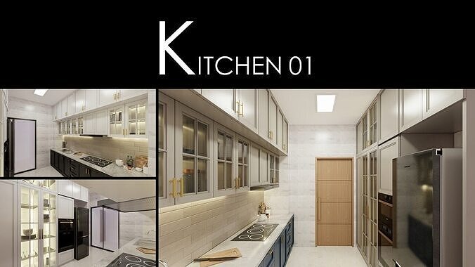 Modern Kitchen Interior 01 Low-poly 3D model