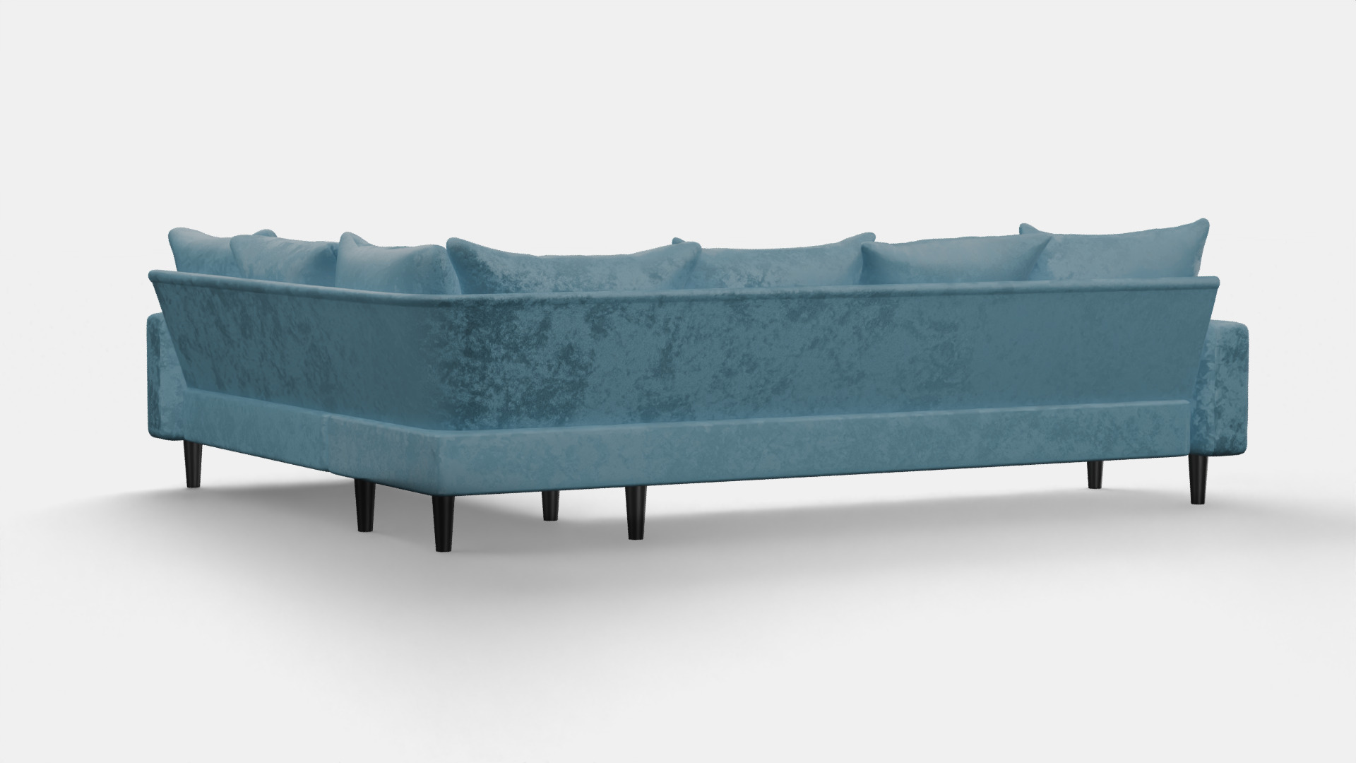 6 Seater Sofa with blue Velvet Sofa 3D model 3D model_3