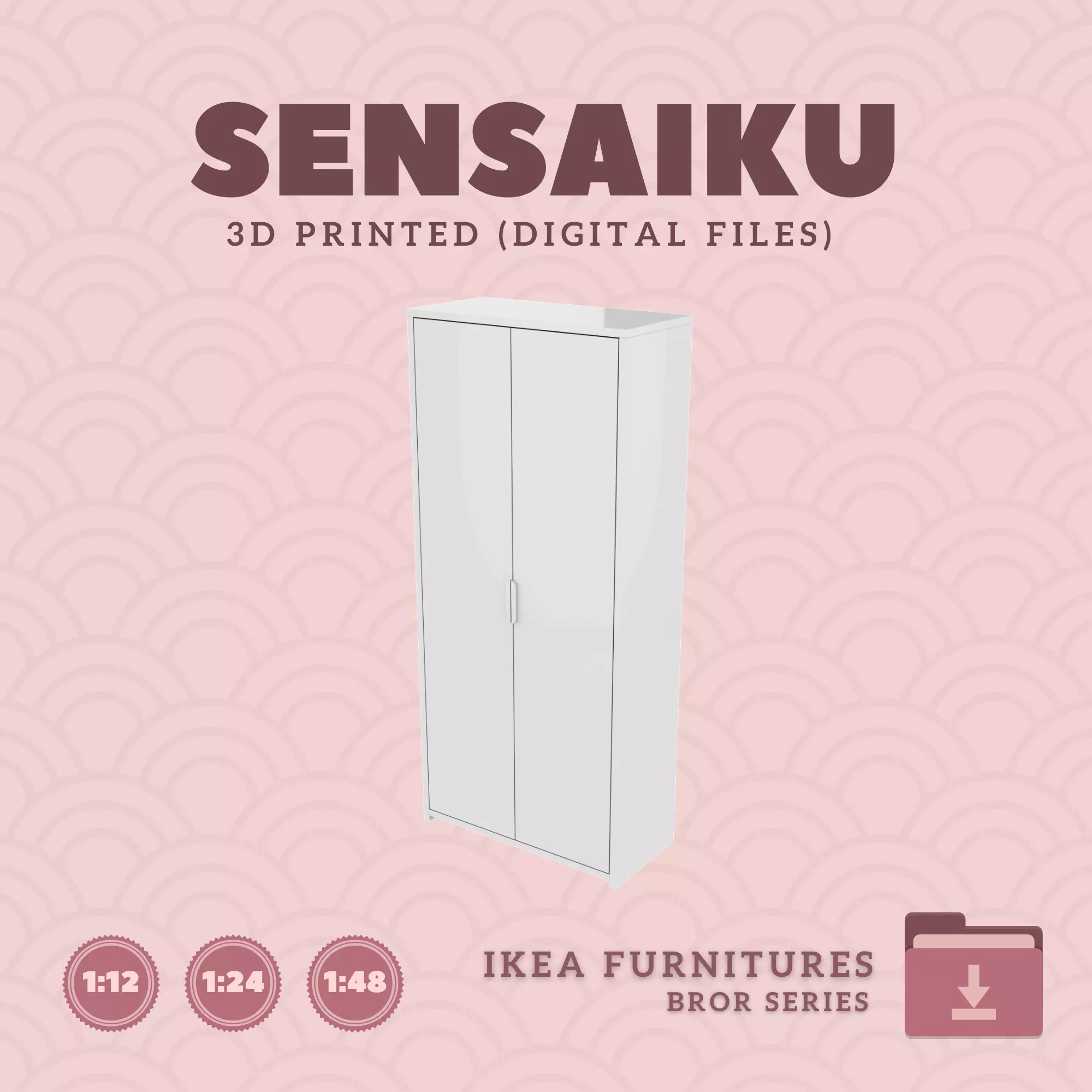 6 BROR Cabinet V2 for Miniature Dollhouse - IKEA - 3D Print 3D print model