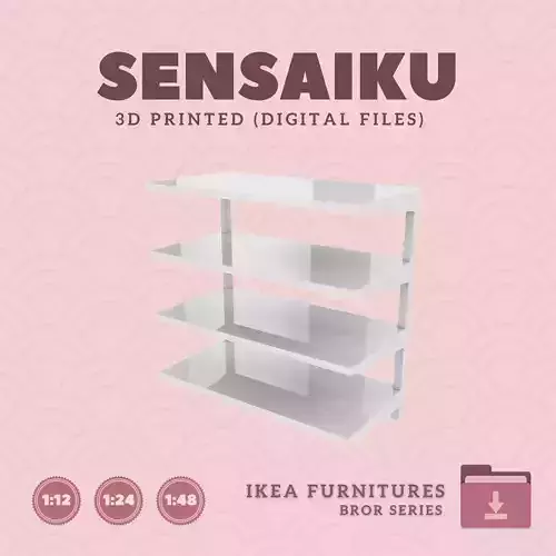 8 BROR Wall Shelf for Miniature Dollhouse - IKEA - 3D Print 3D print model