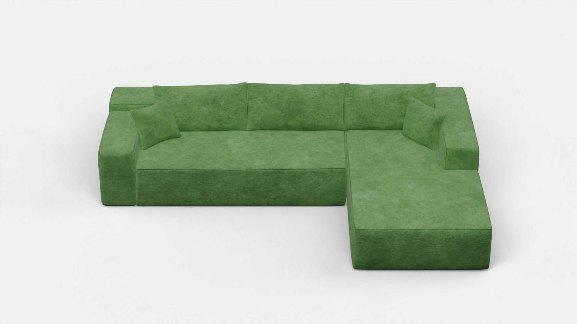 3 Seater Green Velvet Sofa 3D model 3D model_2
