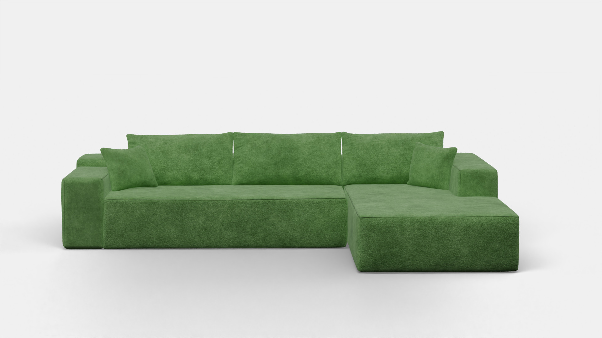 3 Seater Green Velvet Sofa 3D model 3D model_1