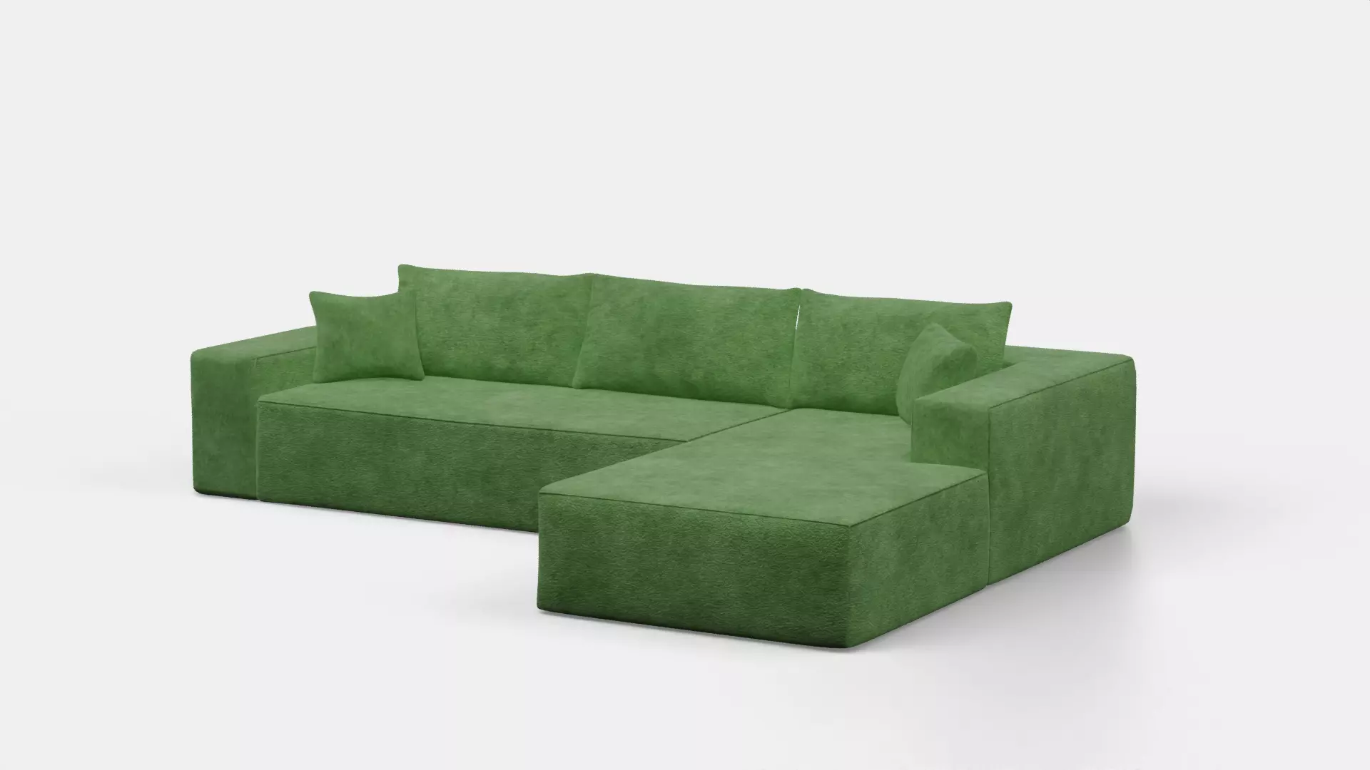 3 Seater Green Velvet Sofa 3D model 3D model_0