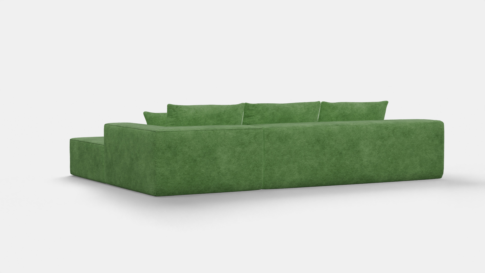 3 Seater Green Velvet Sofa 3D model 3D model_3