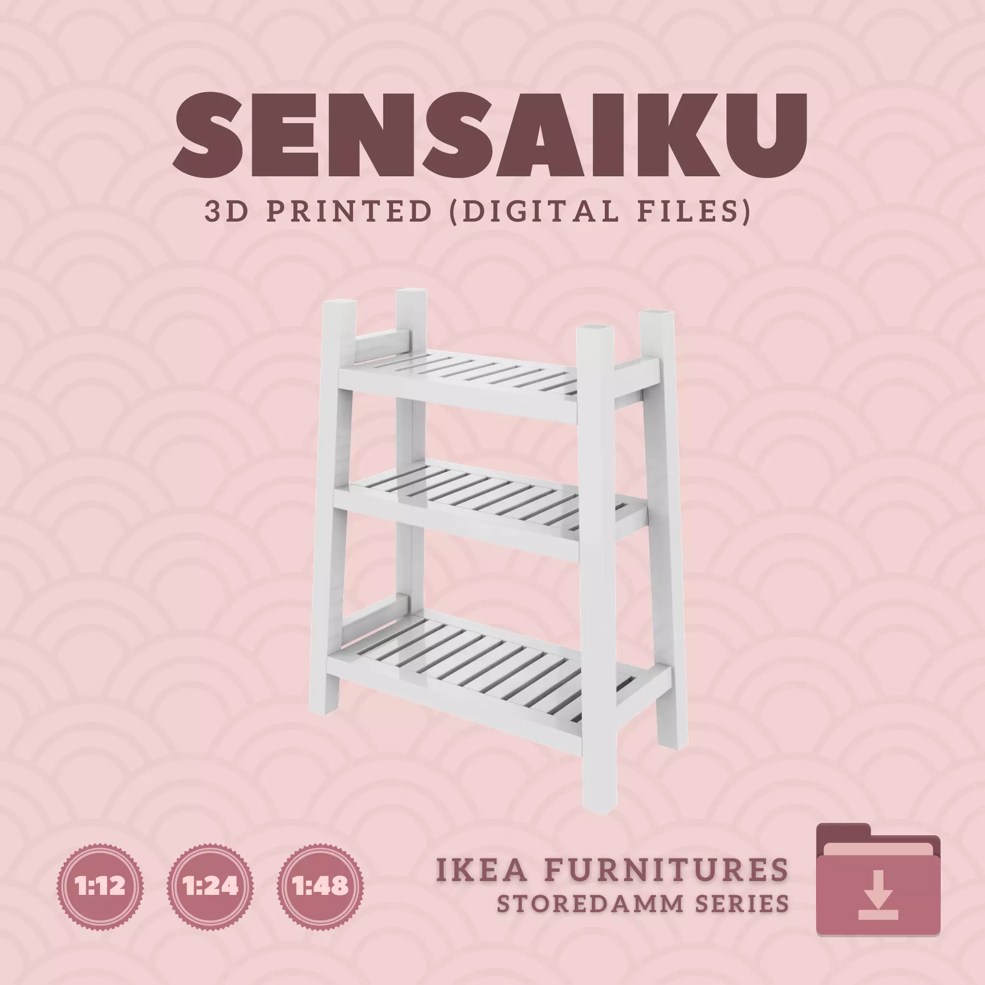1 STOREDAMM Shelf Unit for Miniature Dollhouse - IKEA - 3D Print 3D print model