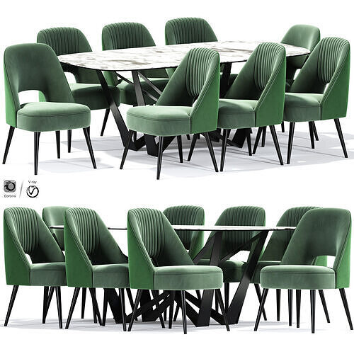 Serenity Dining Chair Table 3D model