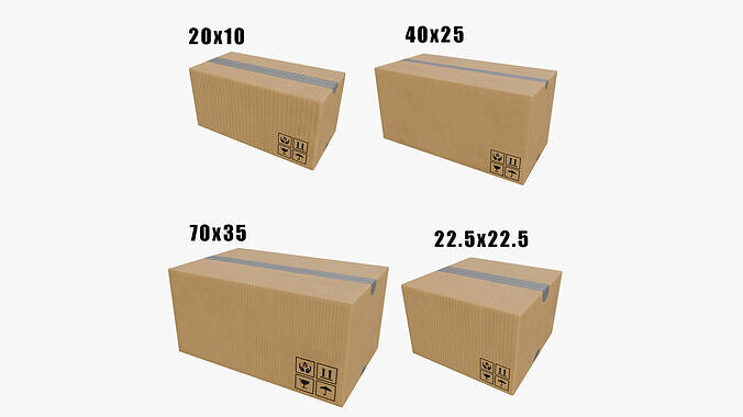 Cardboard Box Low-poly 3D model