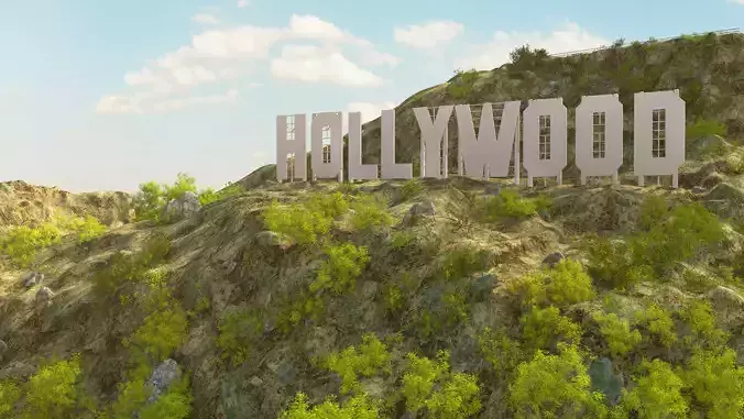 Hollywood Sign Hills 3D model