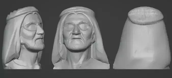 Sheikh Mohammed bin Rashid Al Maktoum 3D Bust Model