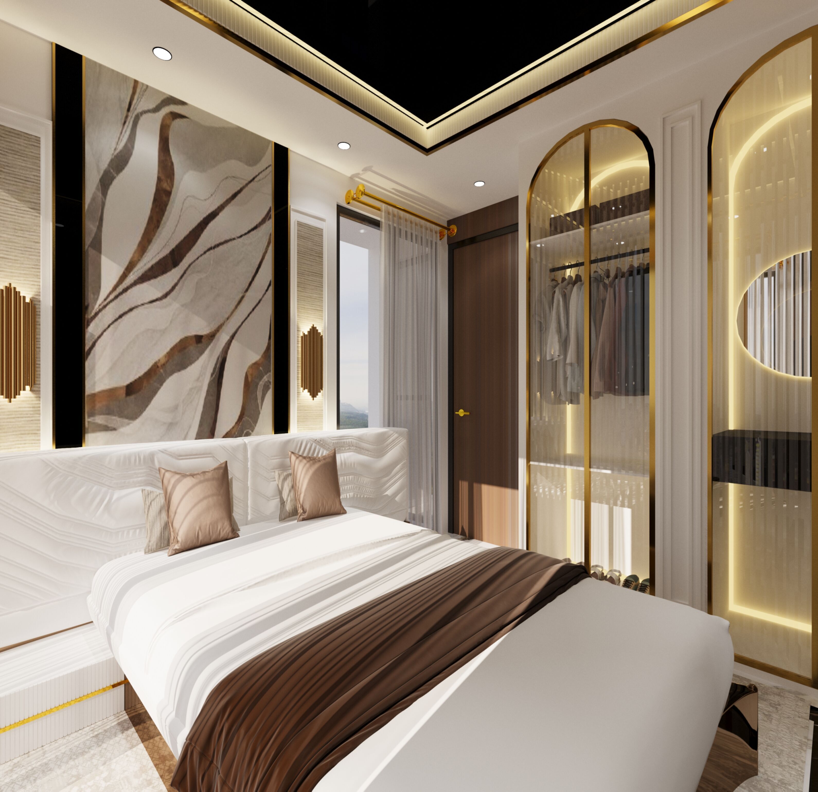 1BHK interior  With furniture  3D model_2