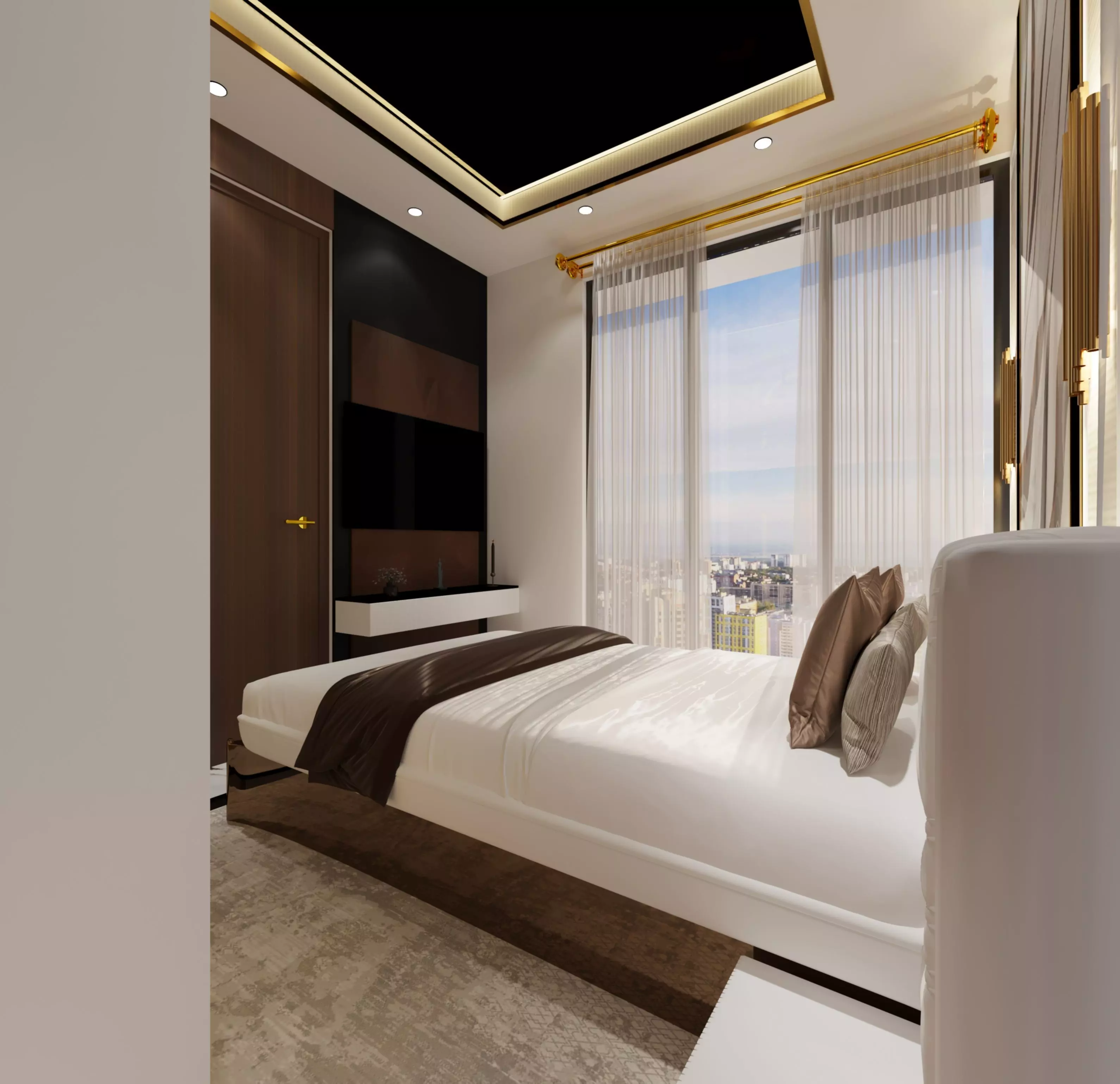 1BHK interior  With furniture  3D model_0