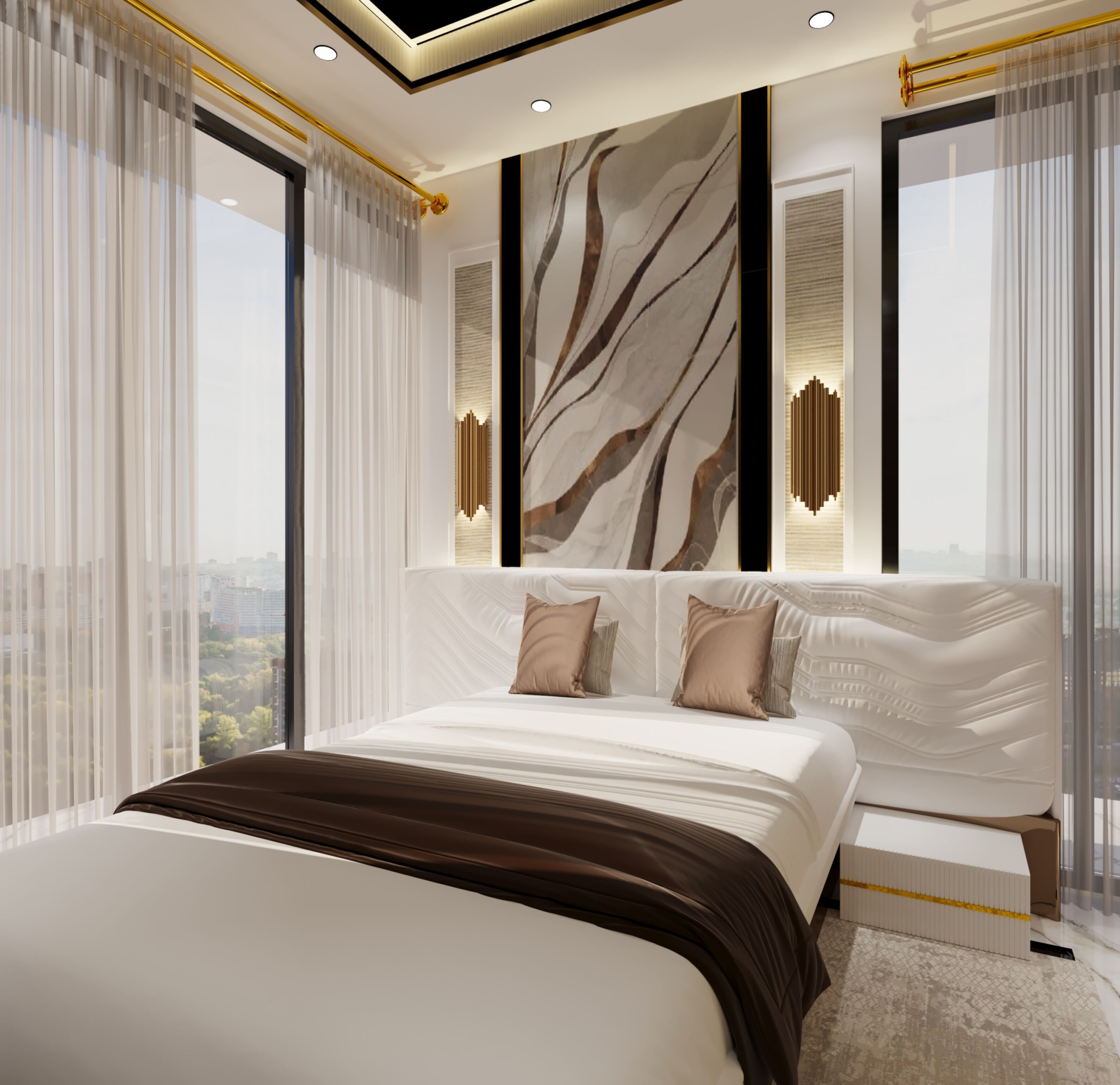 1BHK interior  With furniture  3D model_1