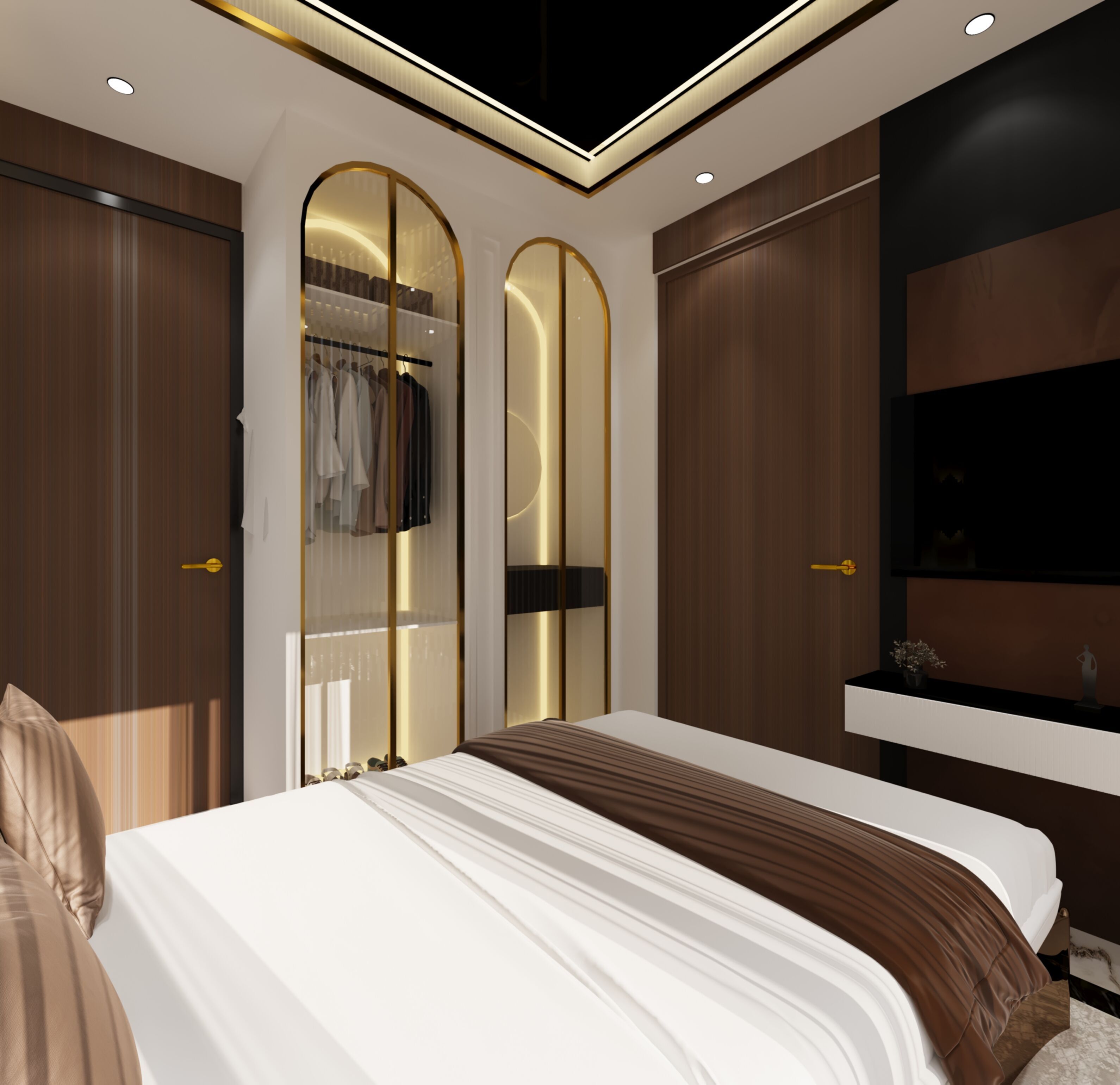 1BHK interior  With furniture  3D model_3