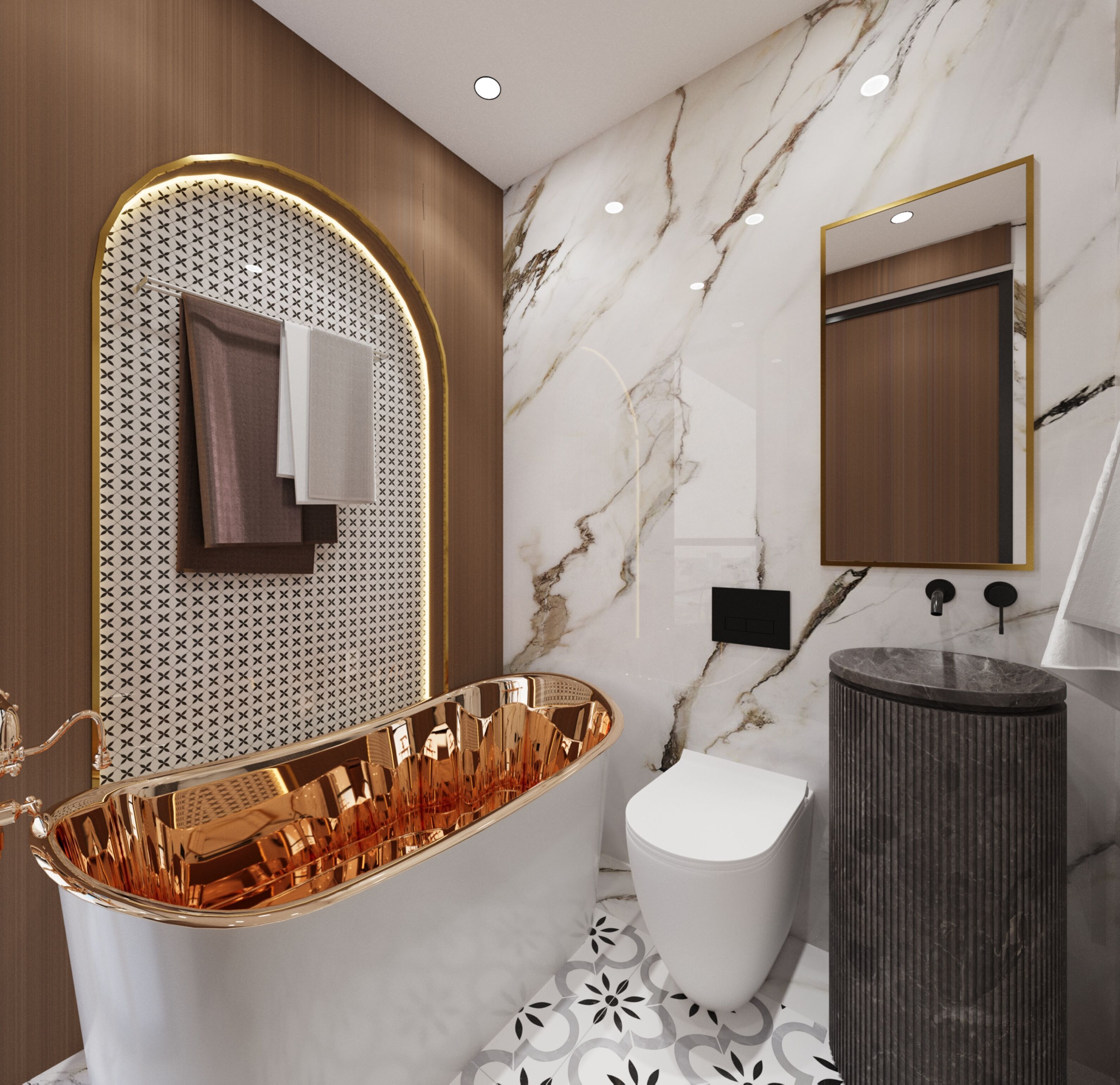 1BHK interior  With furniture  3D model_7