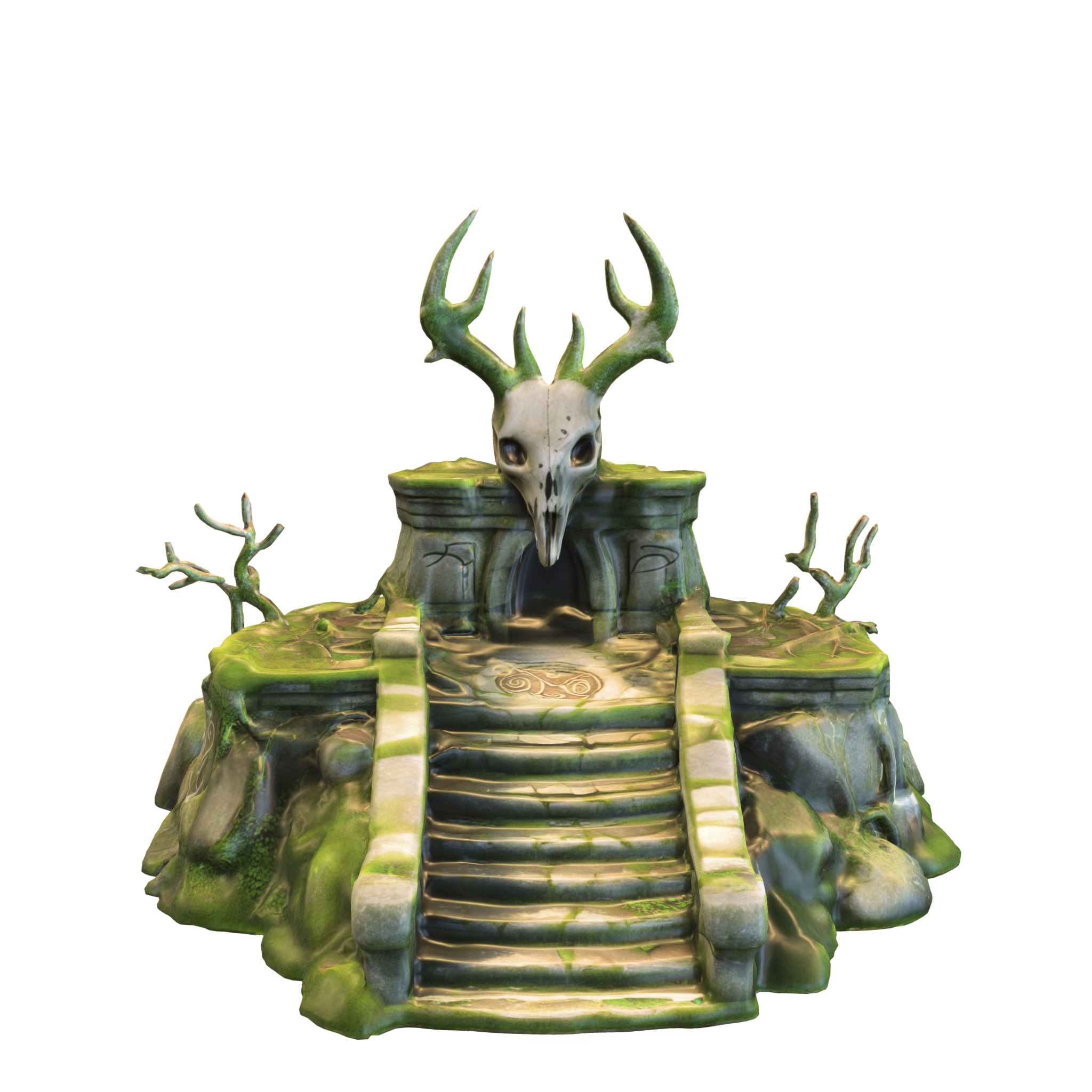 Ancient Druid Altar Low-poly 3D model_4