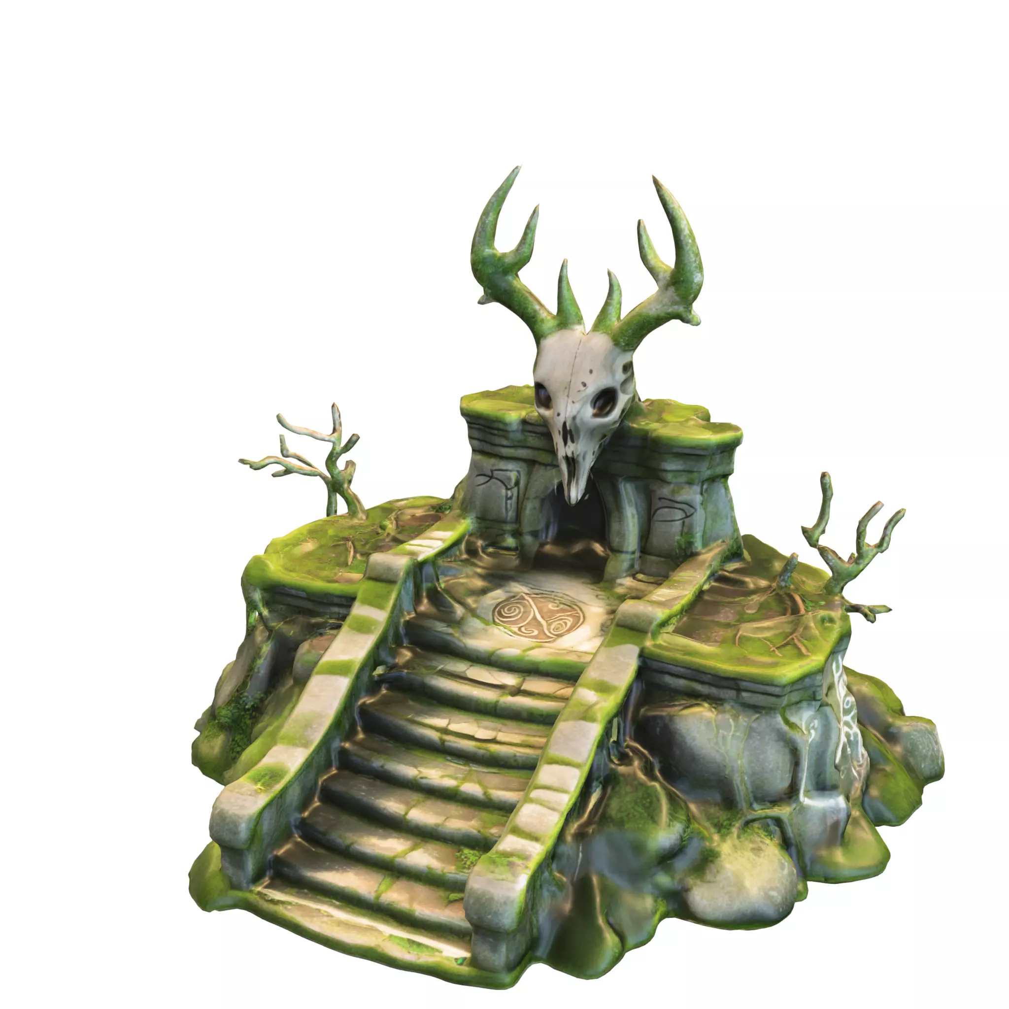 Ancient Druid Altar Low-poly 3D model_0
