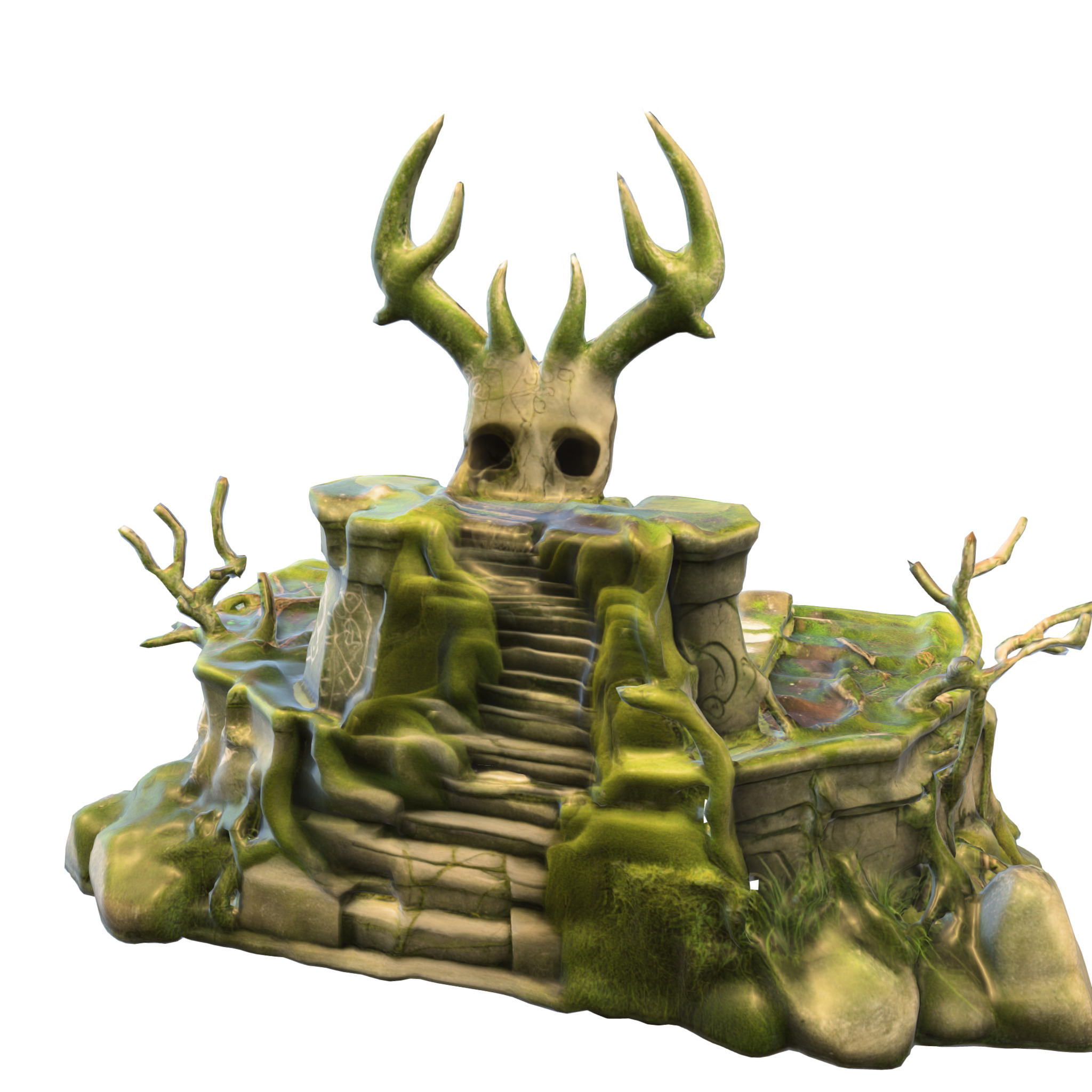 Ancient Druid Altar Low-poly 3D model_3