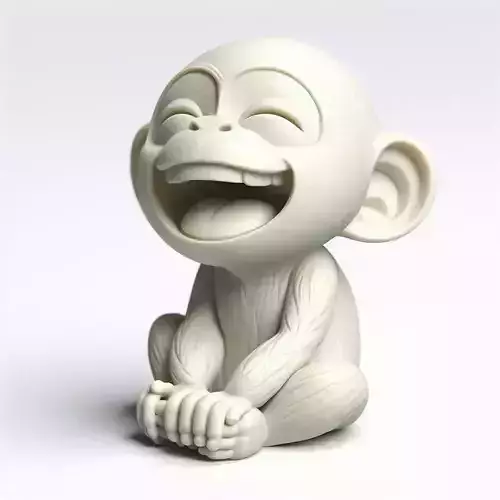  50 Laughing Monkey 3D Printed Full Figure Statue cat fantasy