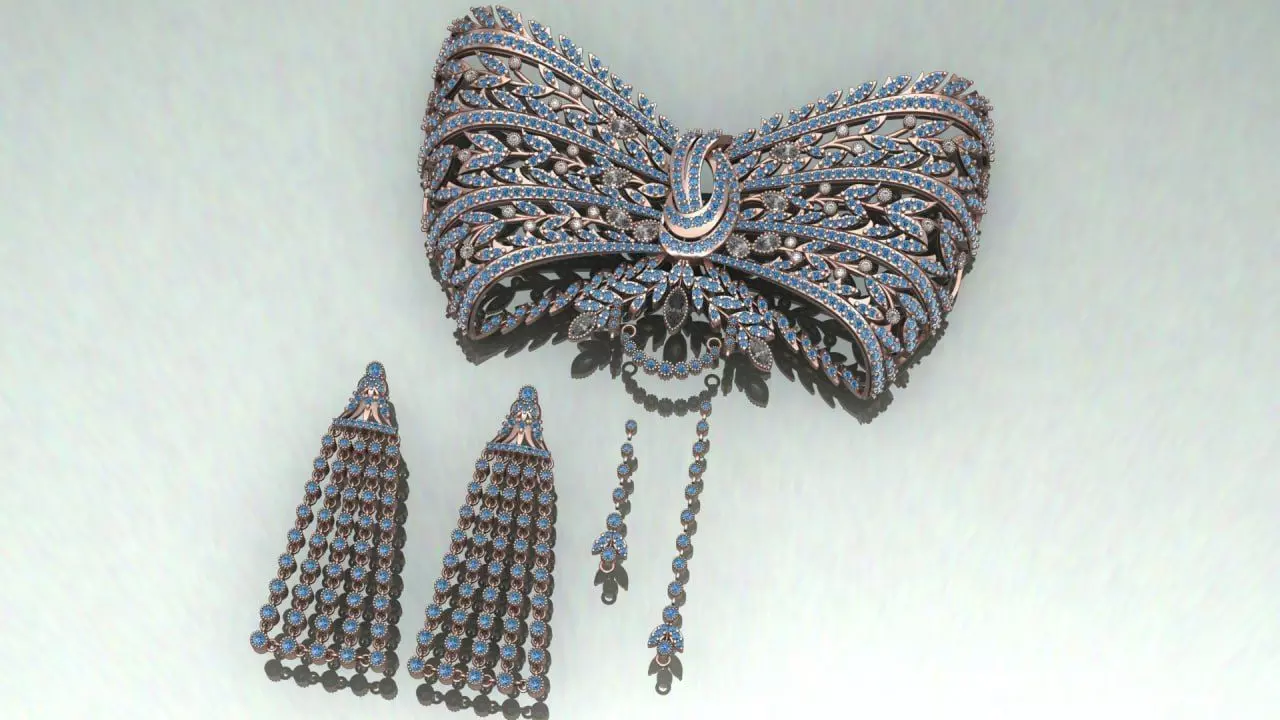 Royal pendant and hairpin and clothpin - no back 3D print model
