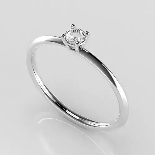 Classic Solitaire Ring - 3 mm Round -10 ct points