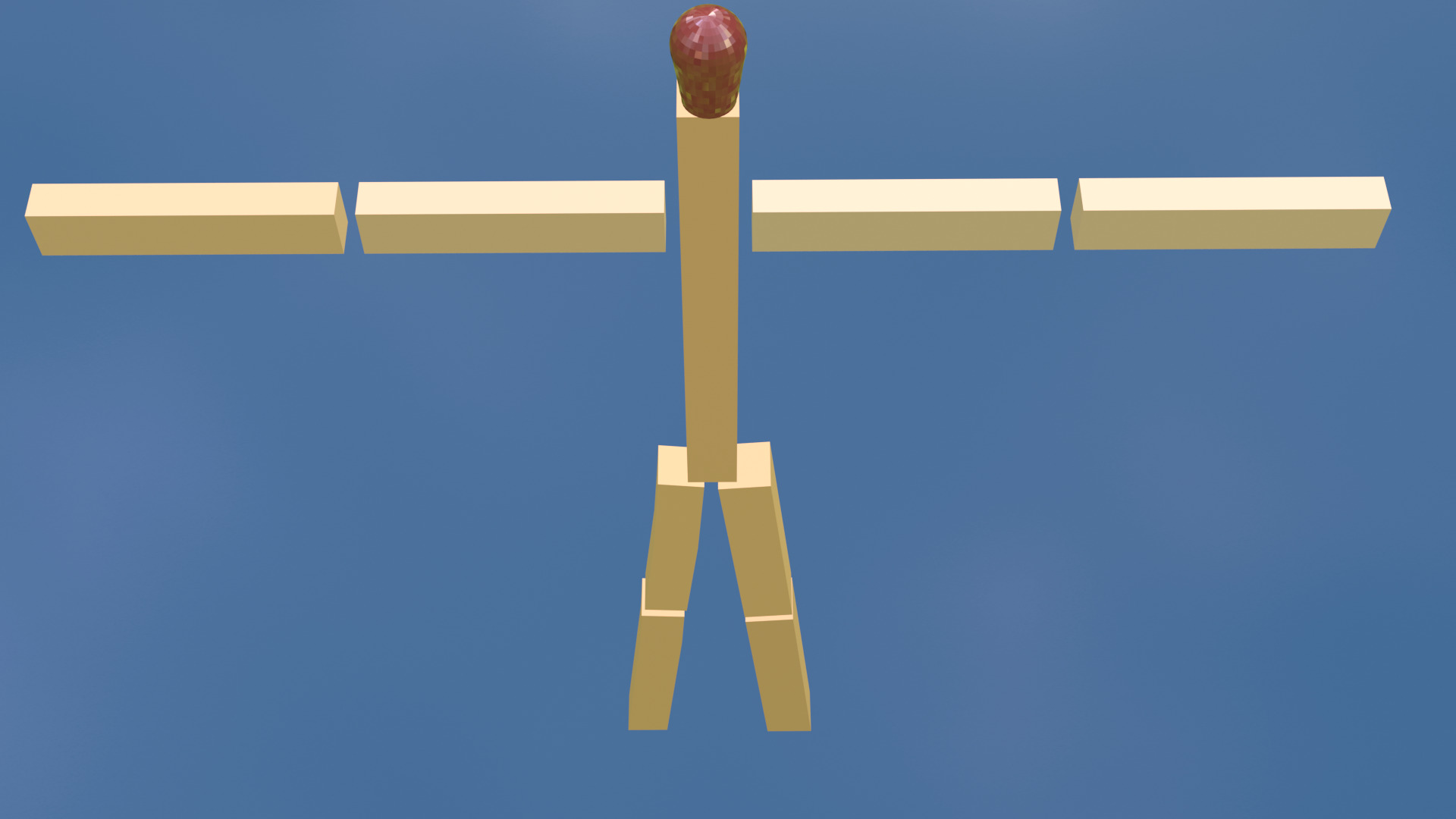 Minimal Matchstick Character - Low Poly Design Low-poly 3D model_6