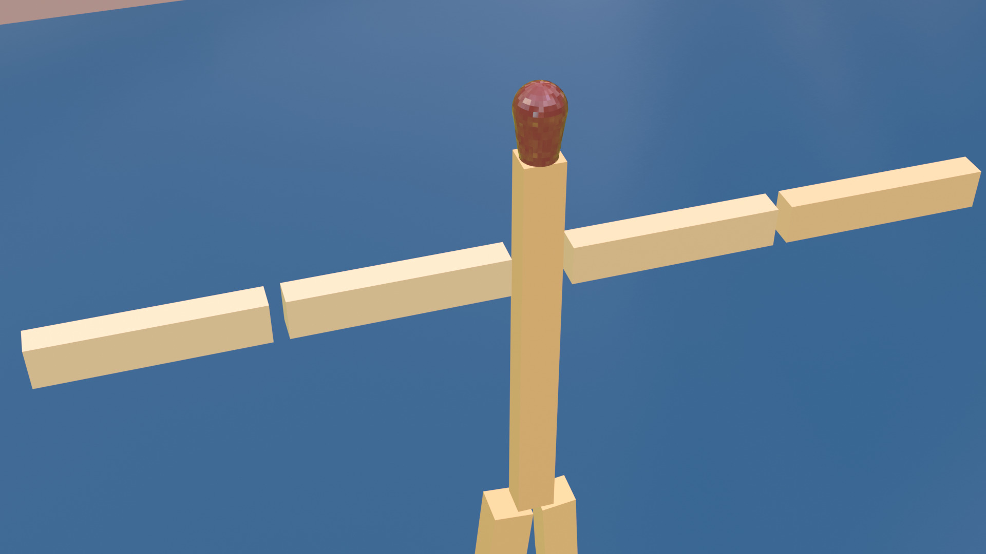 Minimal Matchstick Character - Low Poly Design Low-poly 3D model_5