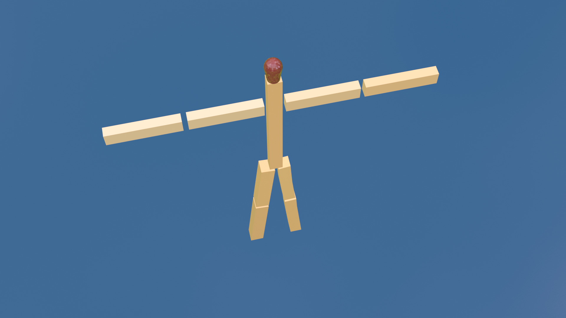 Minimal Matchstick Character - Low Poly Design Low-poly 3D model_4