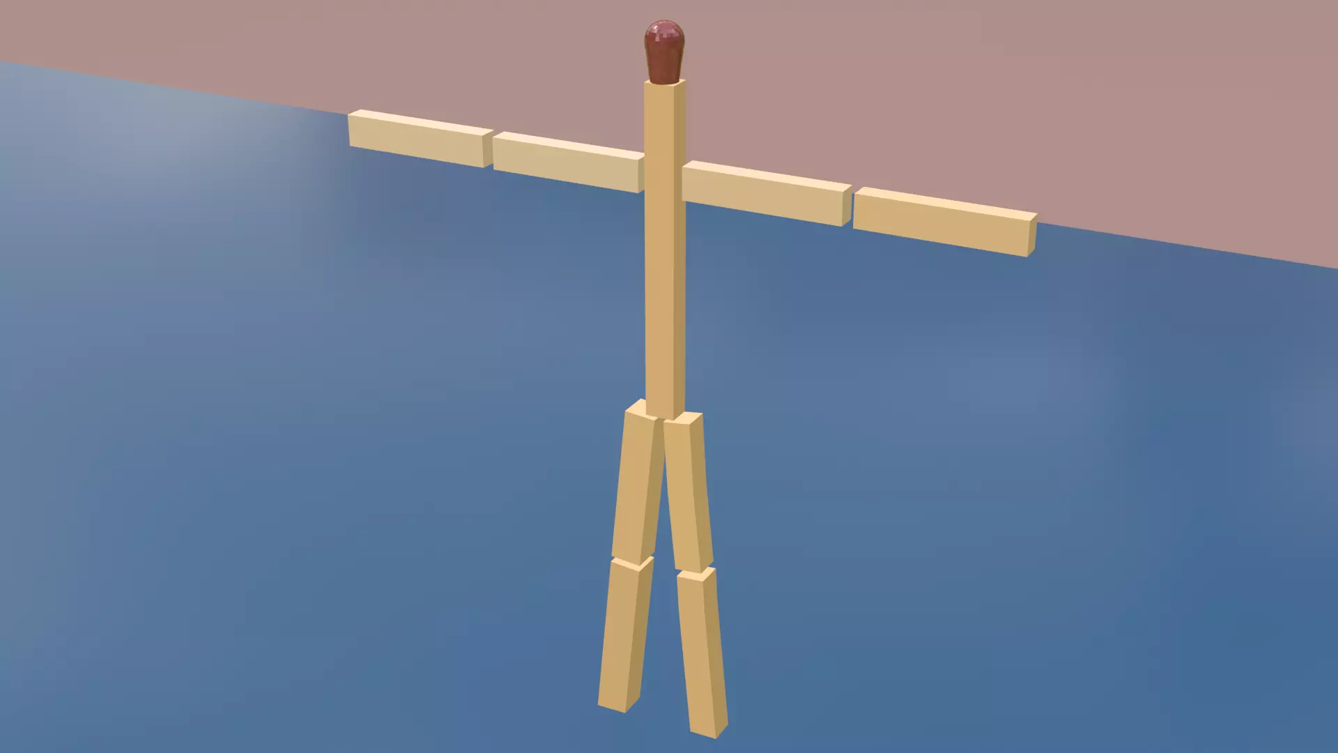 Minimal Matchstick Character - Low Poly Design Low-poly 3D model_0