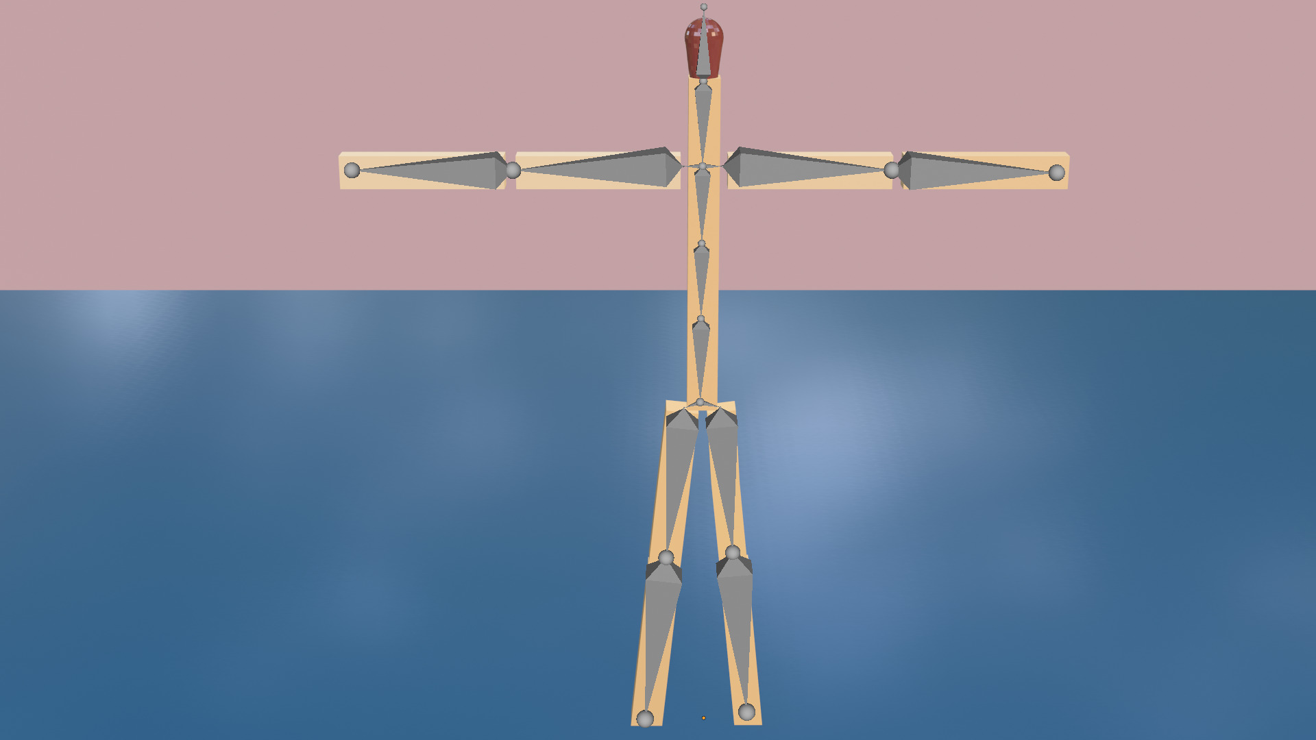 Minimal Matchstick Character - Low Poly Design Low-poly 3D model_8