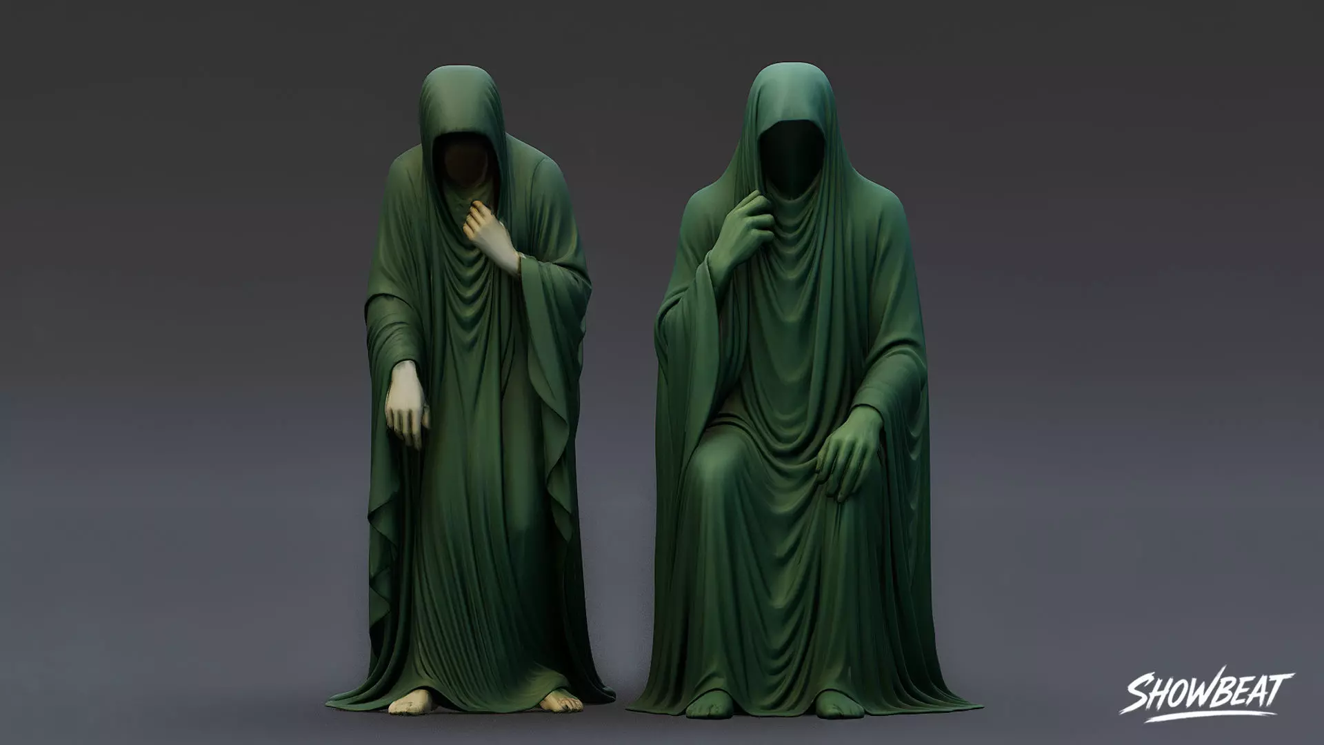 Ghost Statue Pack Low-poly 3D model_11