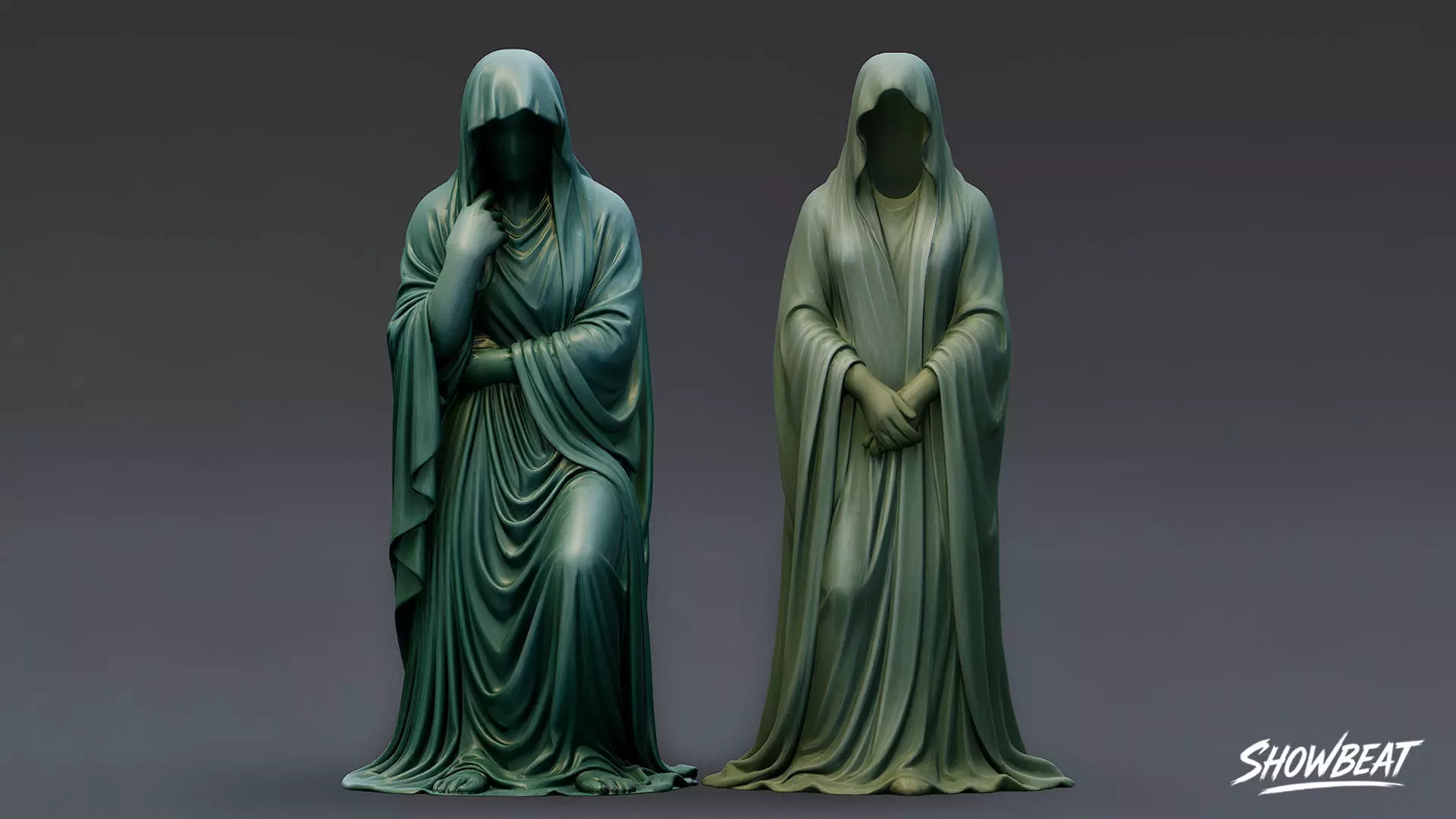 Ghost Statue Pack Low-poly 3D model_12