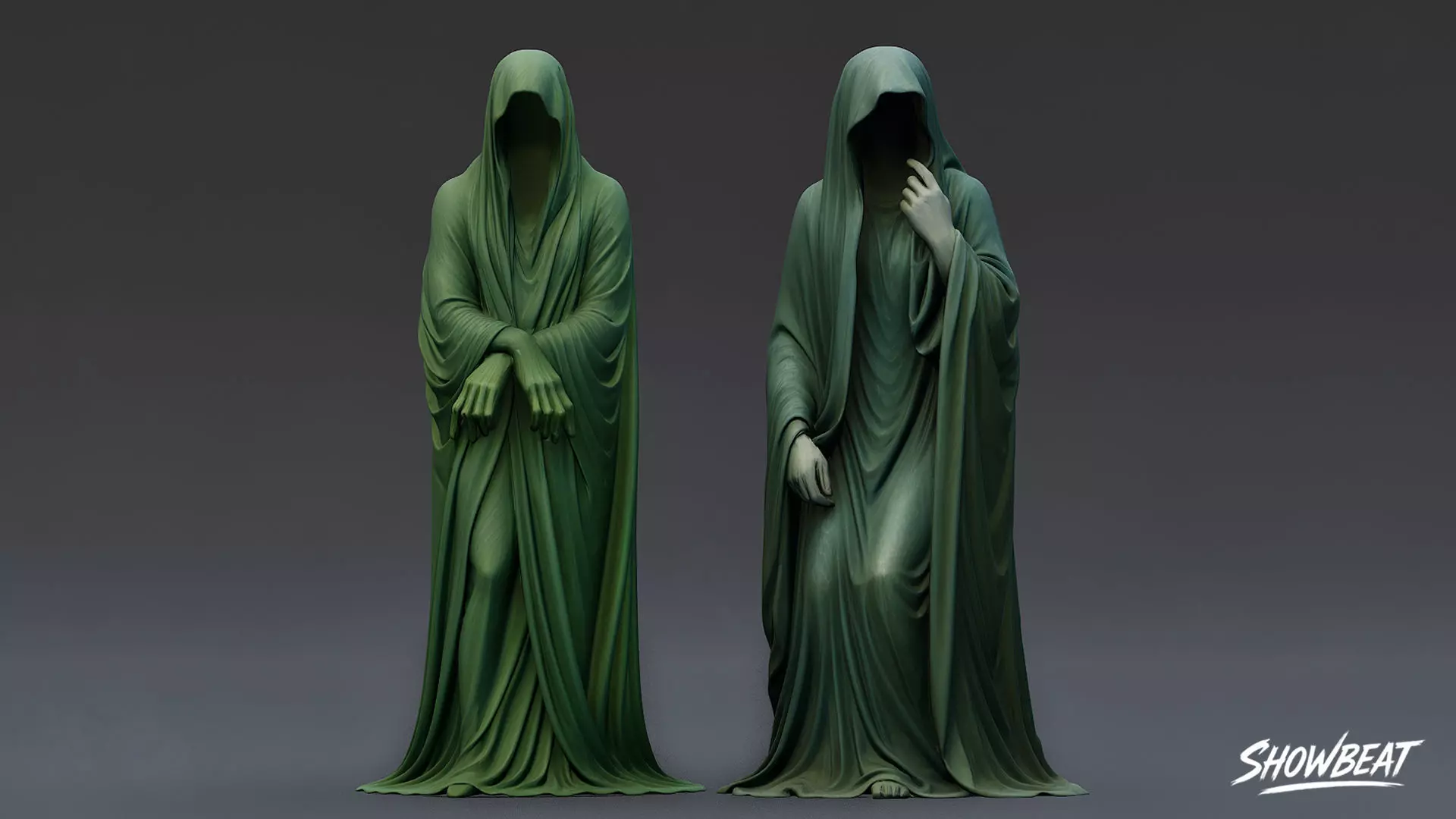 Ghost Statue Pack Low-poly 3D model_10