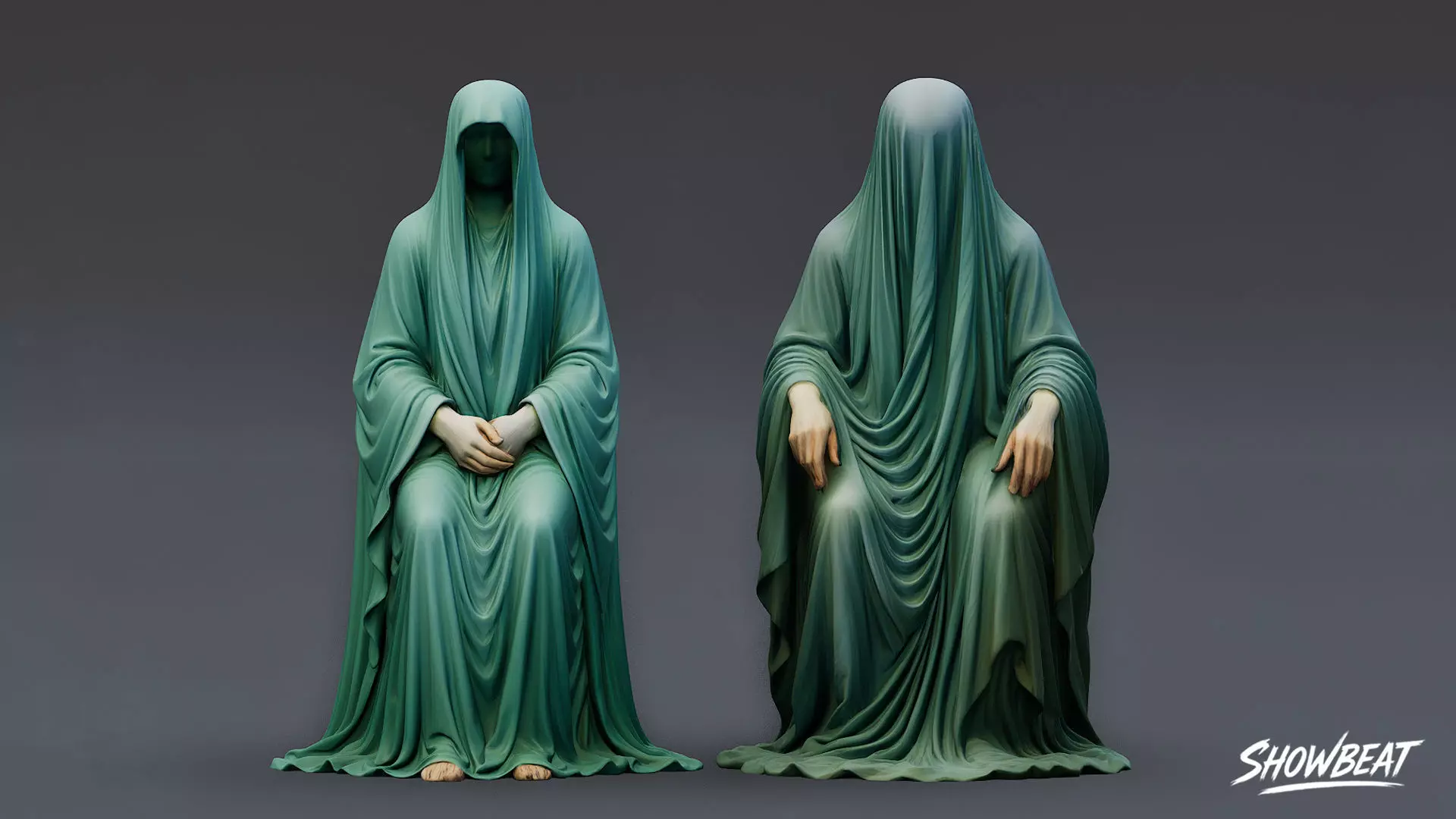 Ghost Statue Pack Low-poly 3D model_13