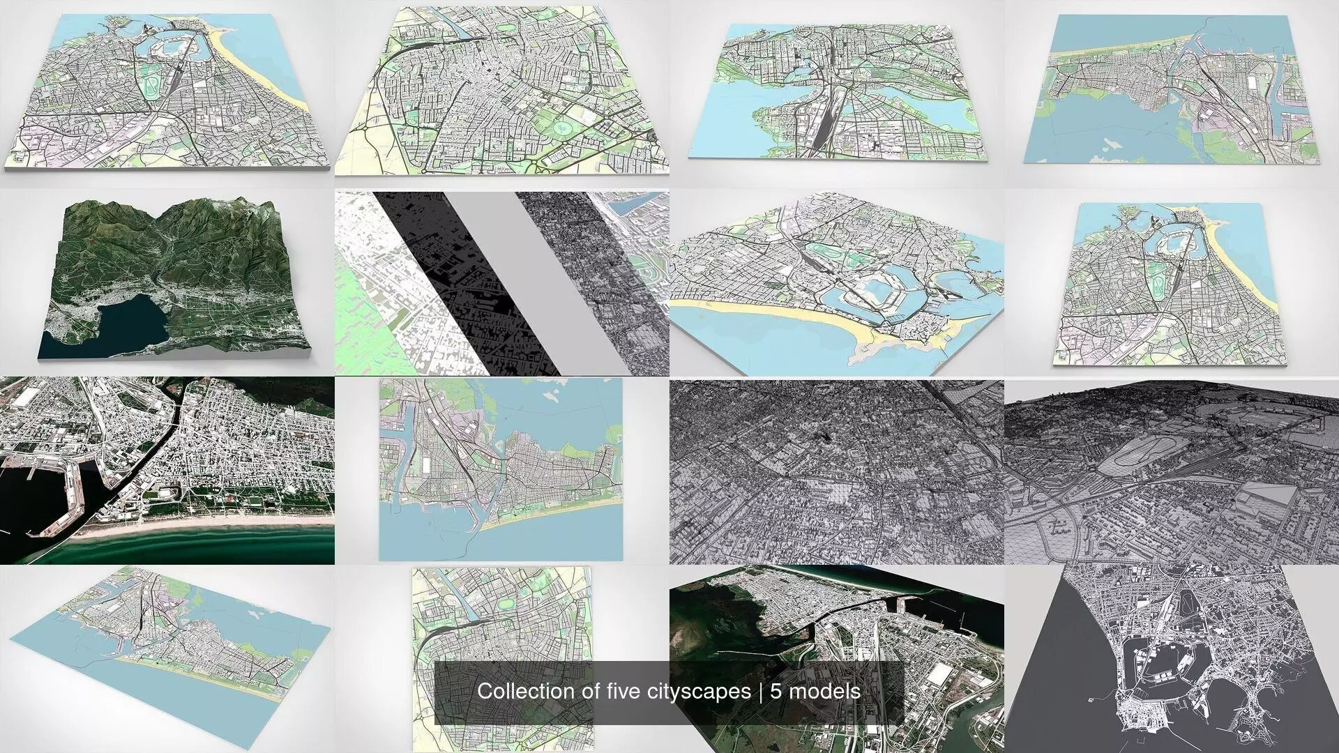 Collection of five cityscapes _0