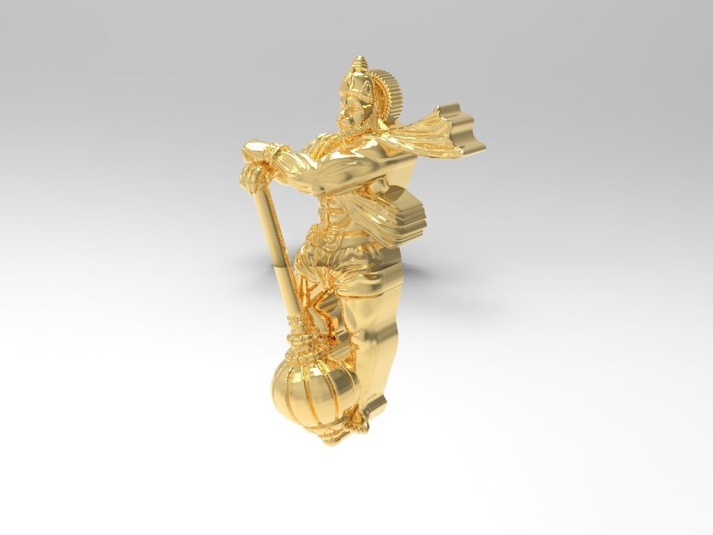 Hanuman Gold Pendent 3D print model_2