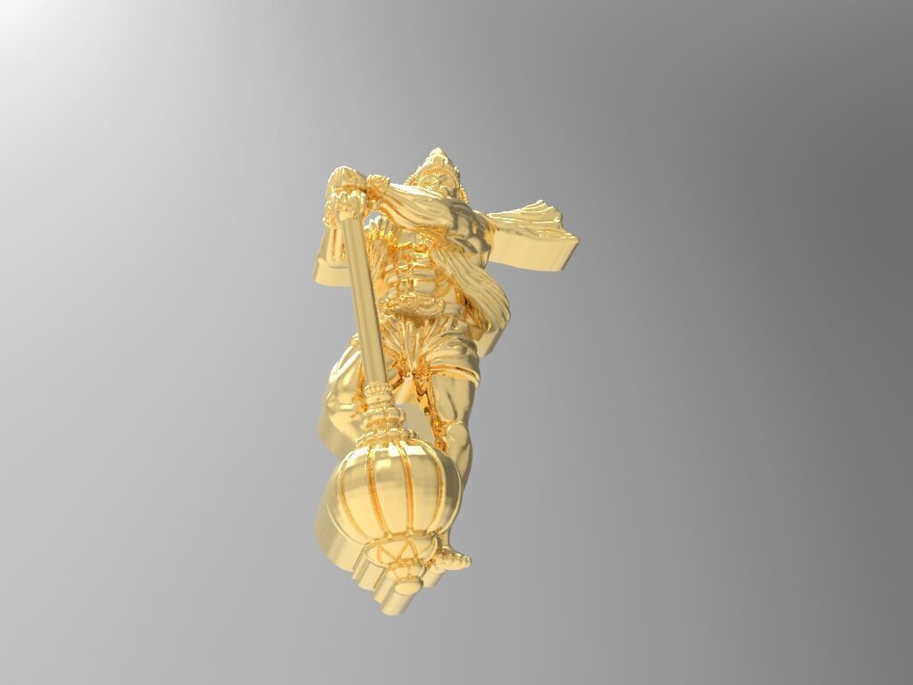 Hanuman Gold Pendent 3D print model_3