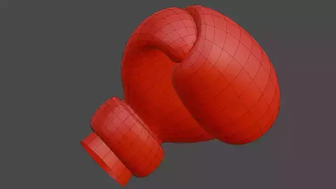Stylized Boxing Glove  Red 3D Model for Games and Animation 