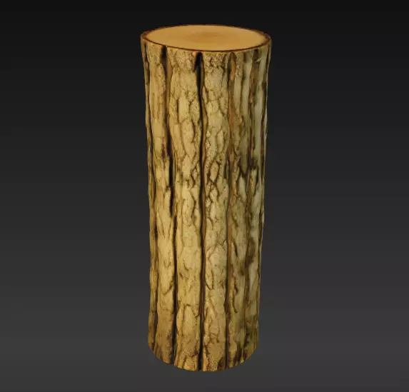 Low Poly Wooden Log Free low-poly 3D model_0