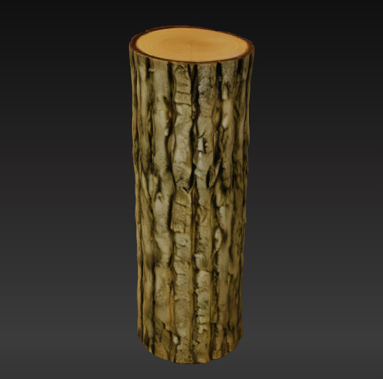 Low Poly Wooden Log Free low-poly 3D model_1