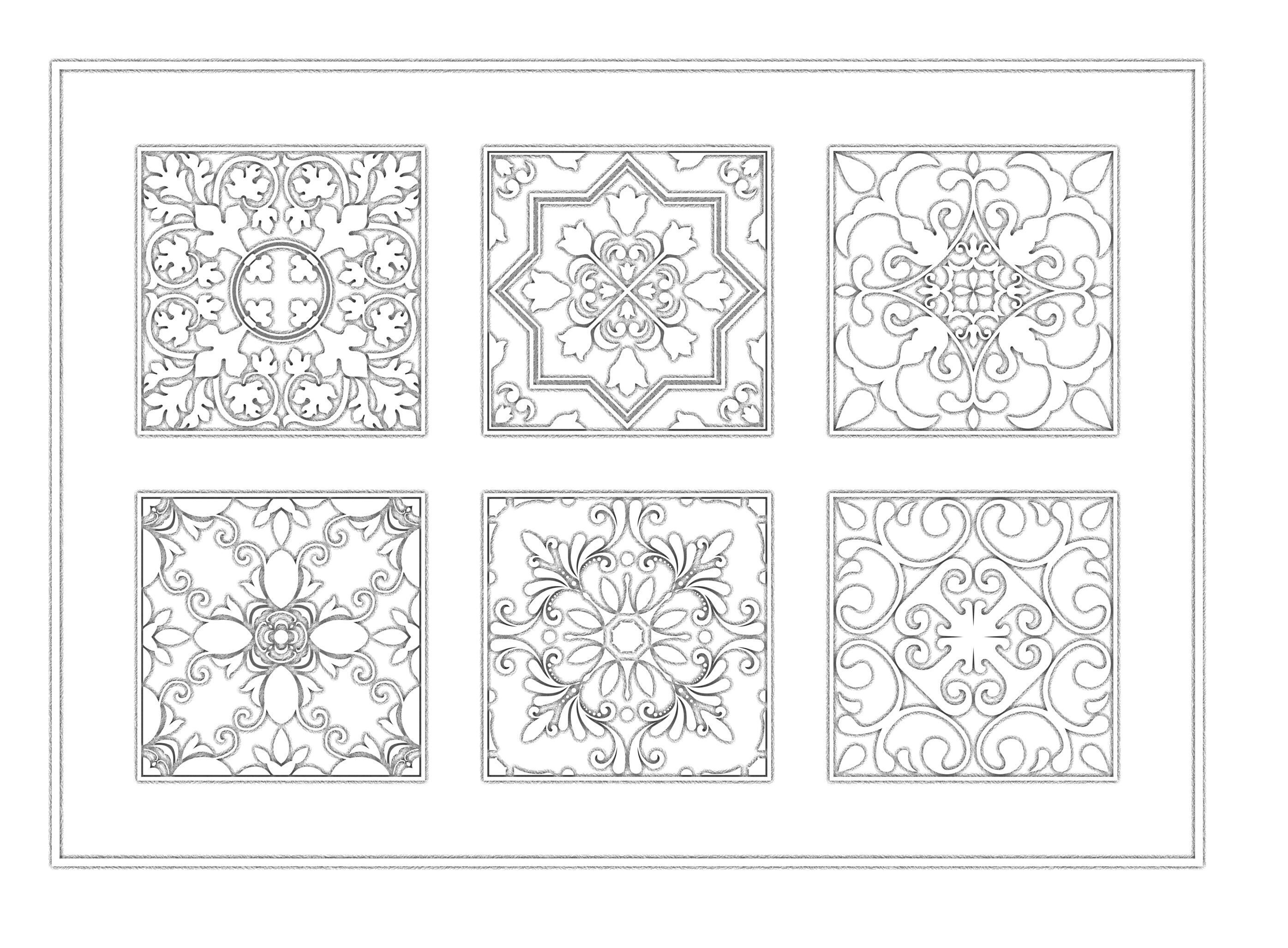 Laser Cut Ornamental Panels Vol1 - Decorative 3D Engraving Tiles 3D model_1