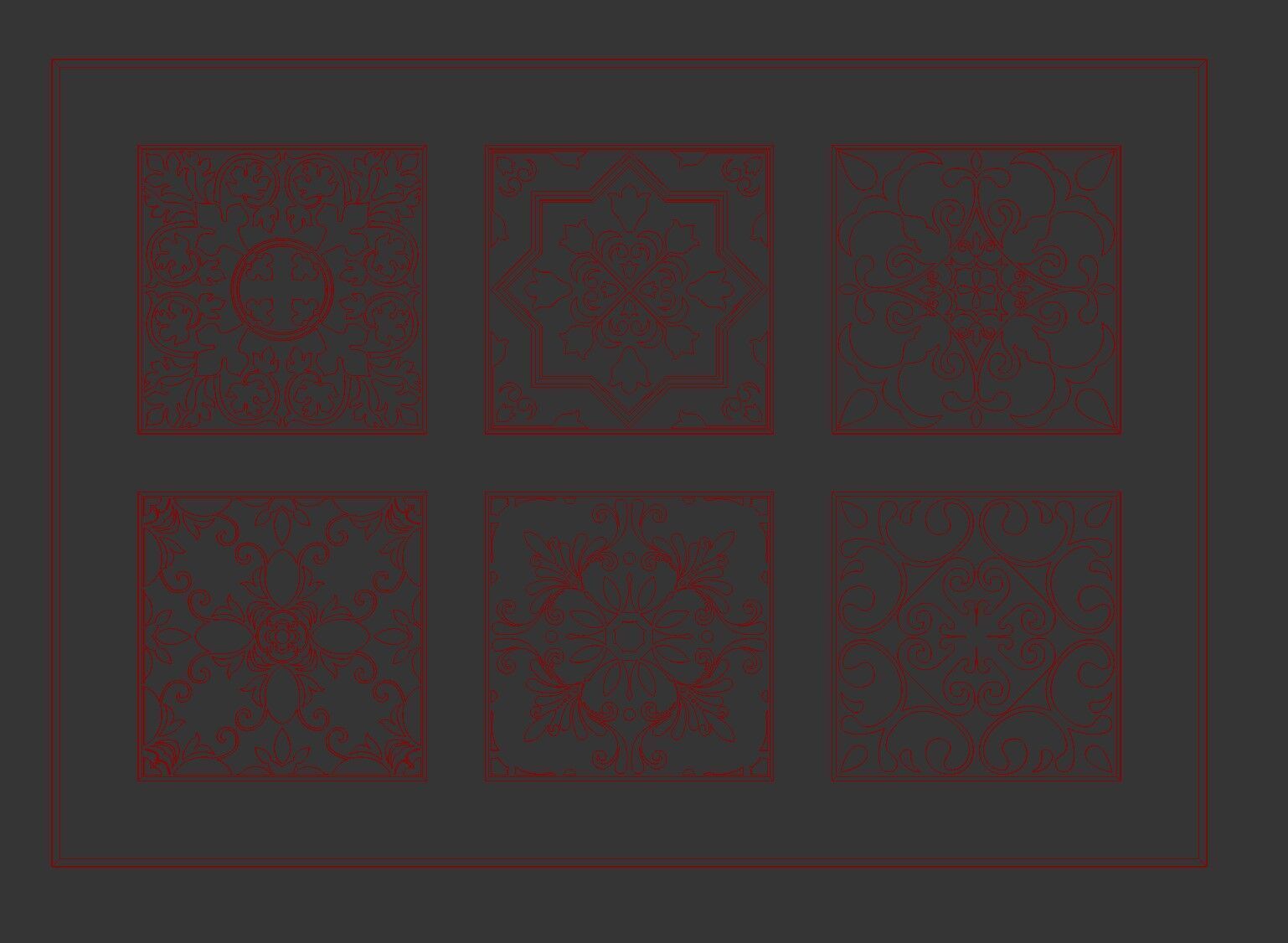 Laser Cut Ornamental Panels Vol1 - Decorative 3D Engraving Tiles 3D model_2