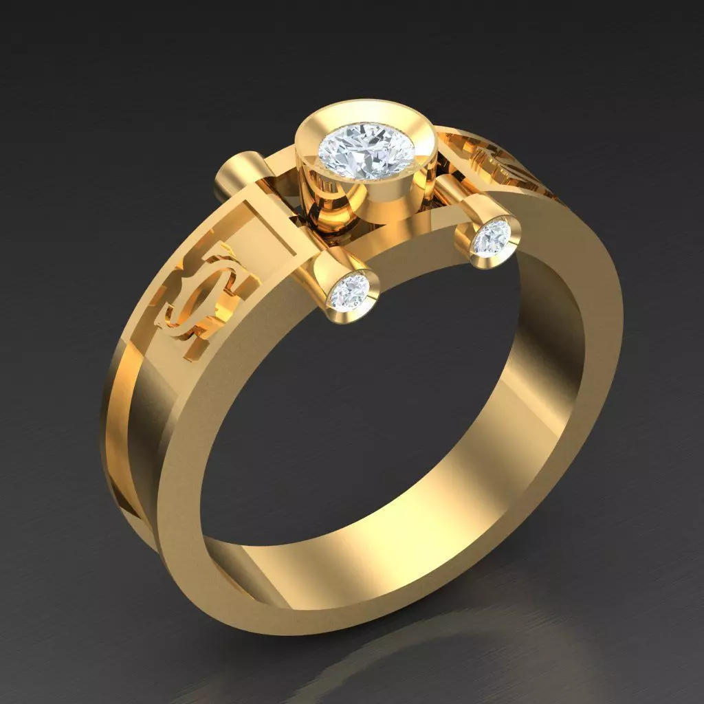 Wedding Man Ring 3MR034 3D model_0