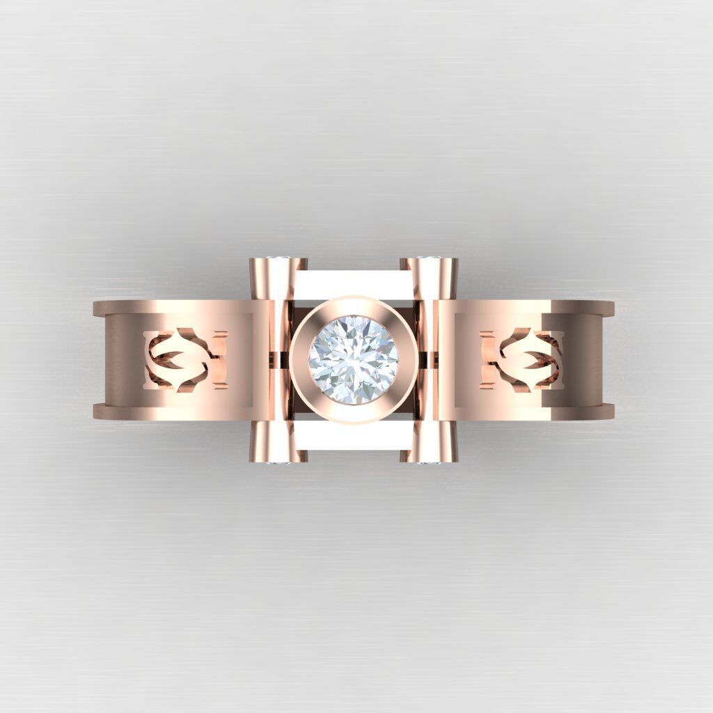 Wedding Man Ring 3MR034 3D model_5