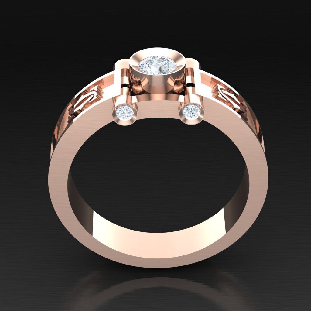 Wedding Man Ring 3MR034 3D model_2