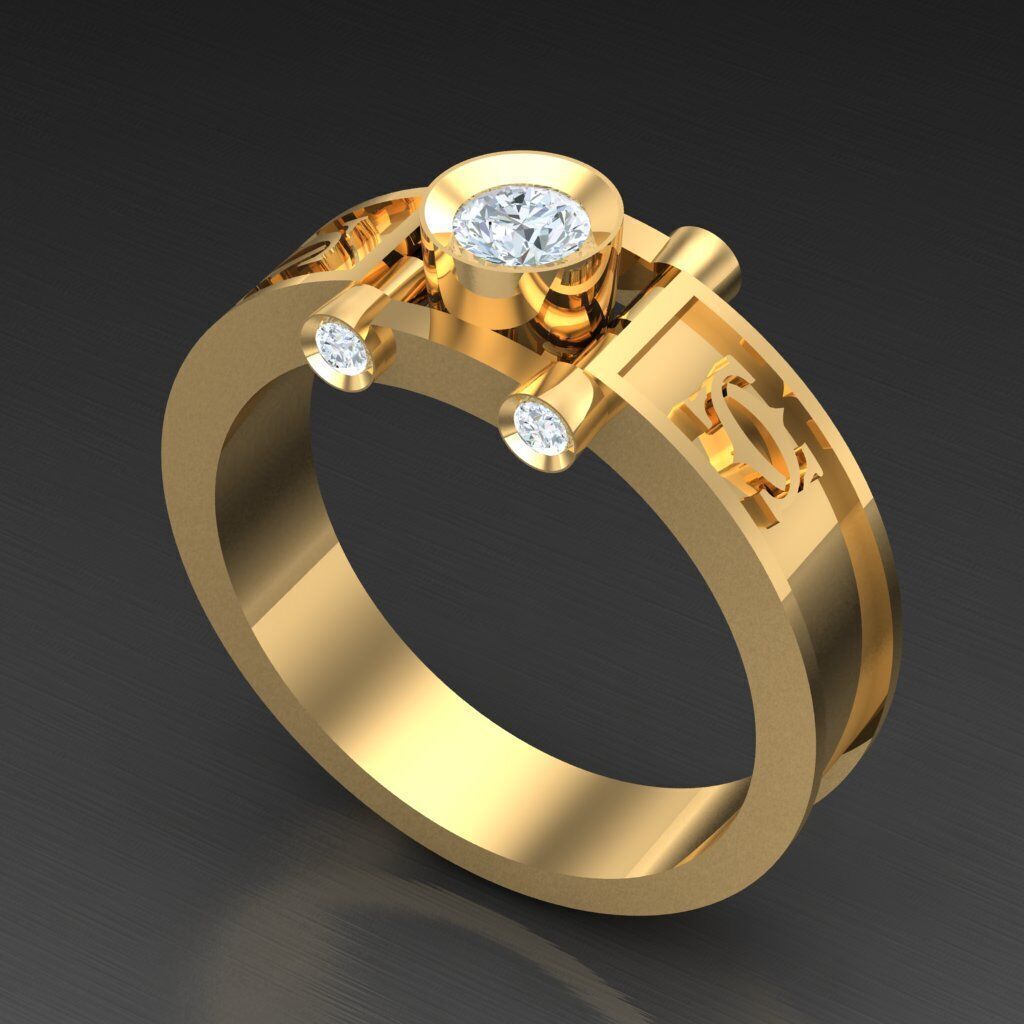 Wedding Man Ring 3MR034 3D model_4