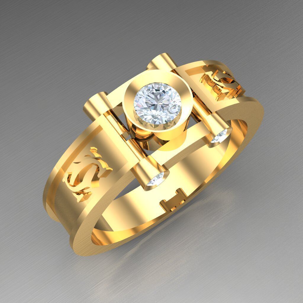 Wedding Man Ring 3MR034 3D model_8