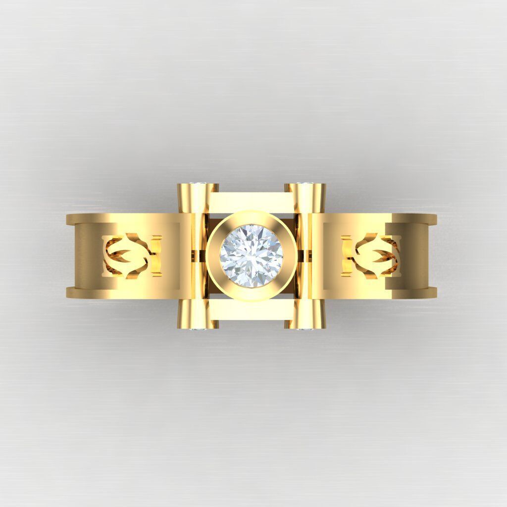 Wedding Man Ring 3MR034 3D model_6